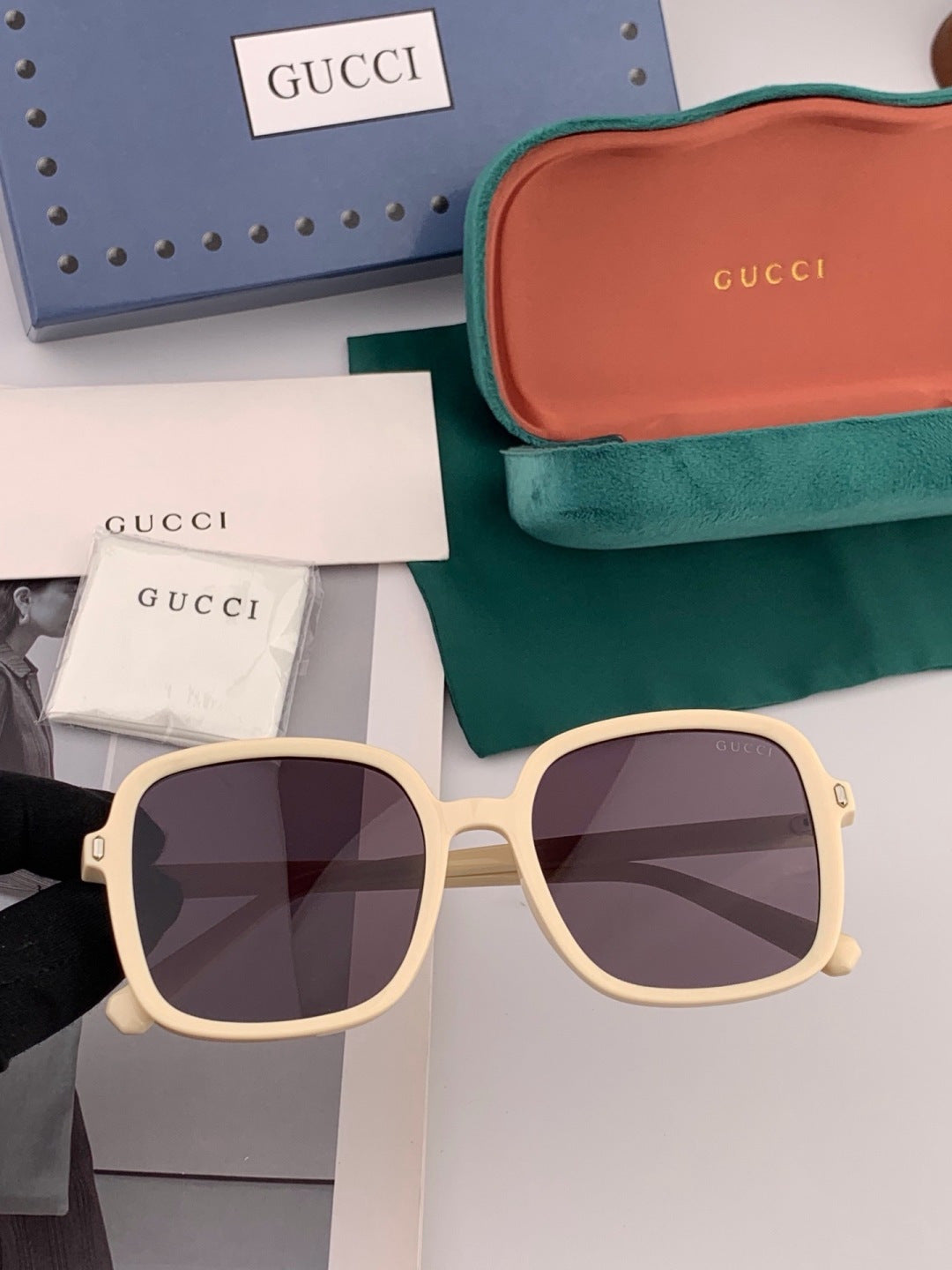 Gucci G5107 Square Red Lens Sunglasses for Men & Women - 371574