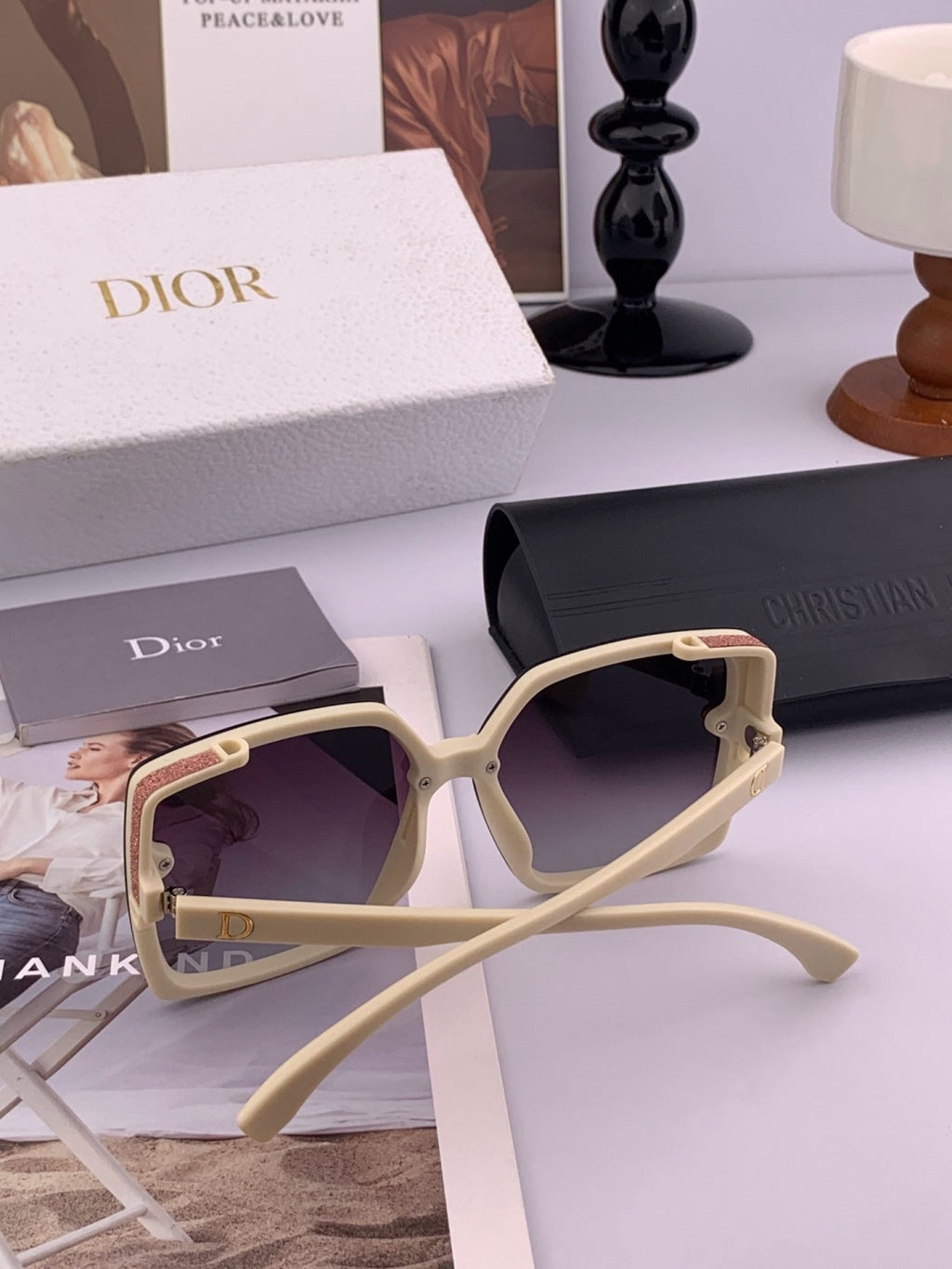 Dior CD4971 Polarized Square Gold Lens Sunglasses for Women - 371889 - detail image 5