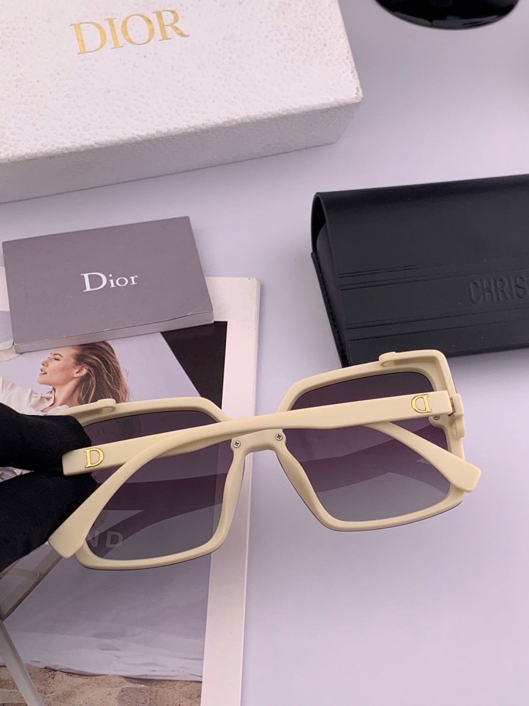 Dior CD4971 Polarized Square Gold Lens Sunglasses for Women - 371889 - detail image 3