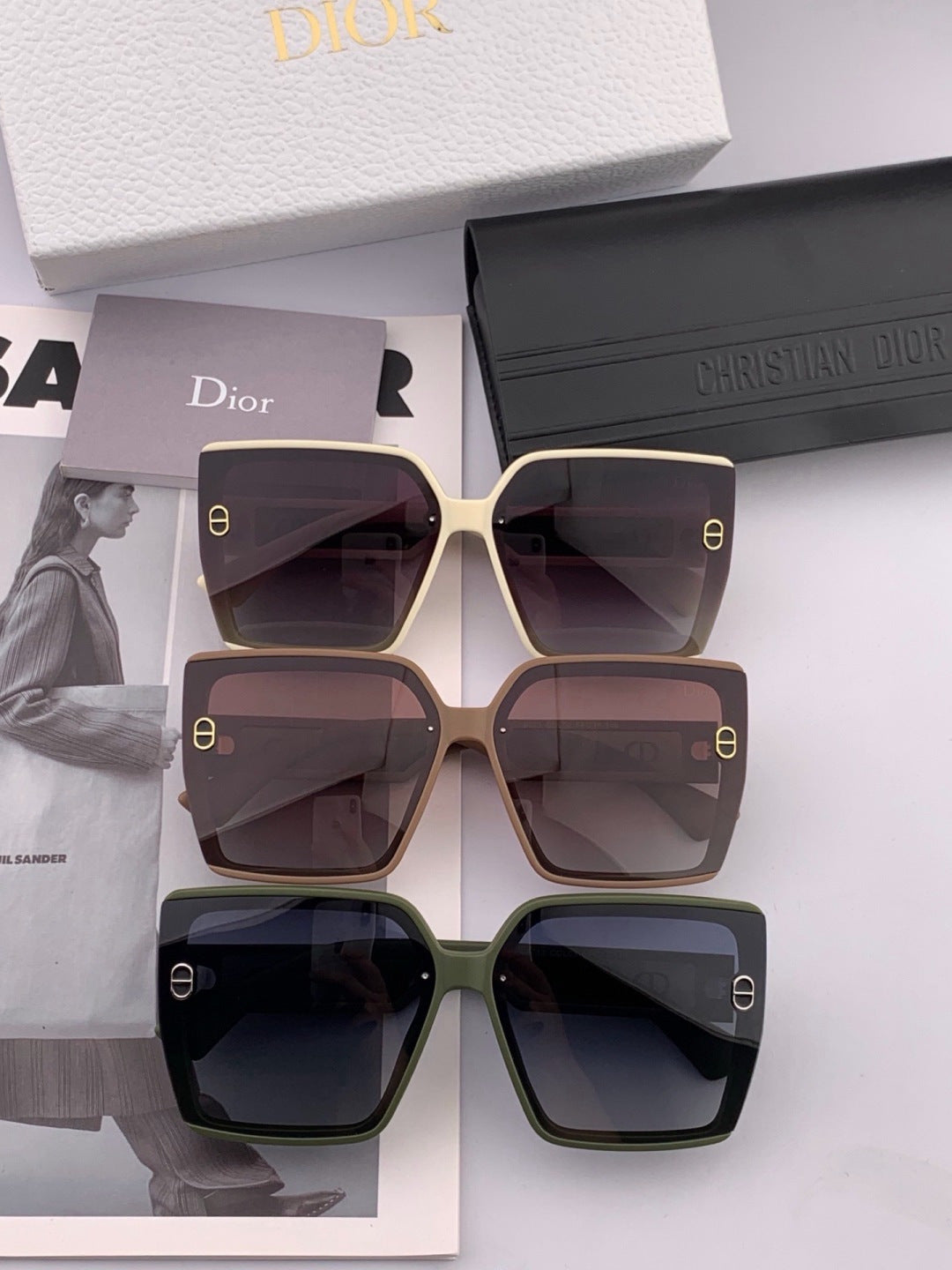 Dior CD0971 Polarized Square Red Lens Sunglasses for Men & Women - detail image 4