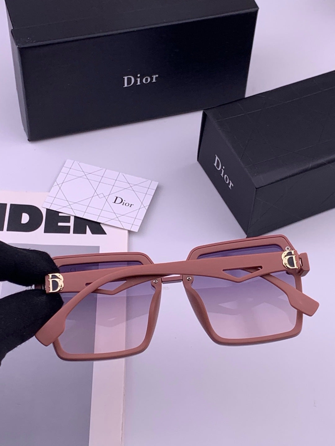 Dior CD092 Polarized Square Red Lens Sunglasses for Women - 371885 - detail image 4