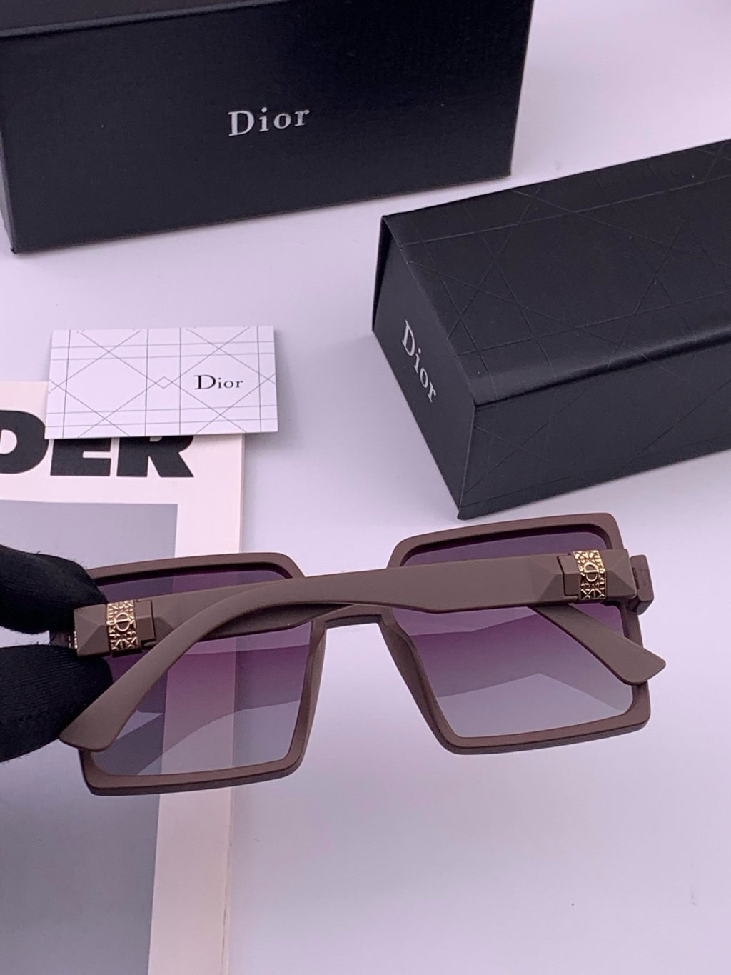 Dior CD9781 Polarized Square Black Lens Sunglasses for Women - 371886 - detail image 5