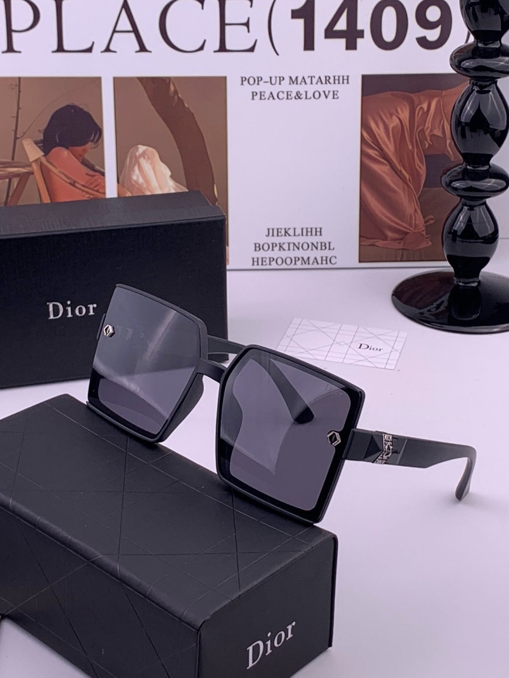 Dior CD9781 Polarized Square Black Lens Sunglasses for Women - 371887 - detail image 2