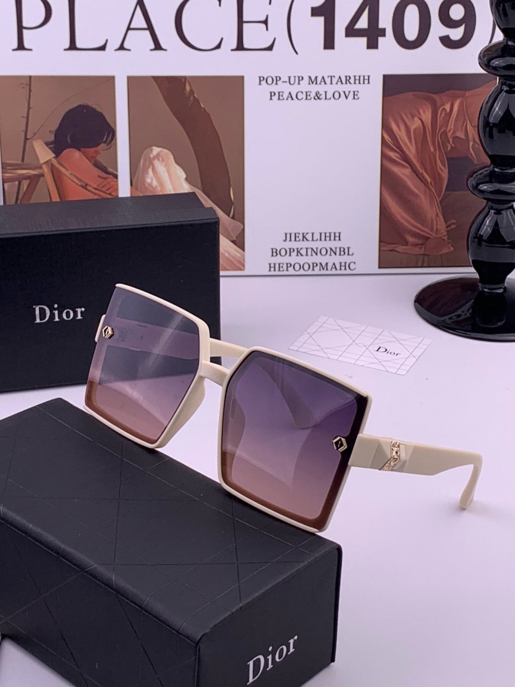 Dior CD9781 Polarized Square Black Lens Sunglasses for Women - 371888 - detail image 2
