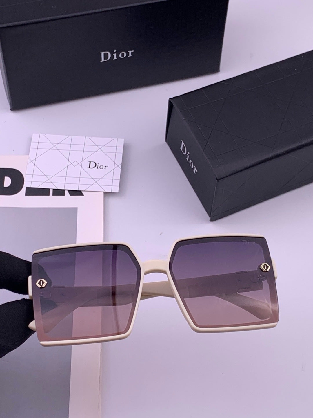 Dior CD9781 Polarized Square Black Lens Sunglasses for Women - 371888