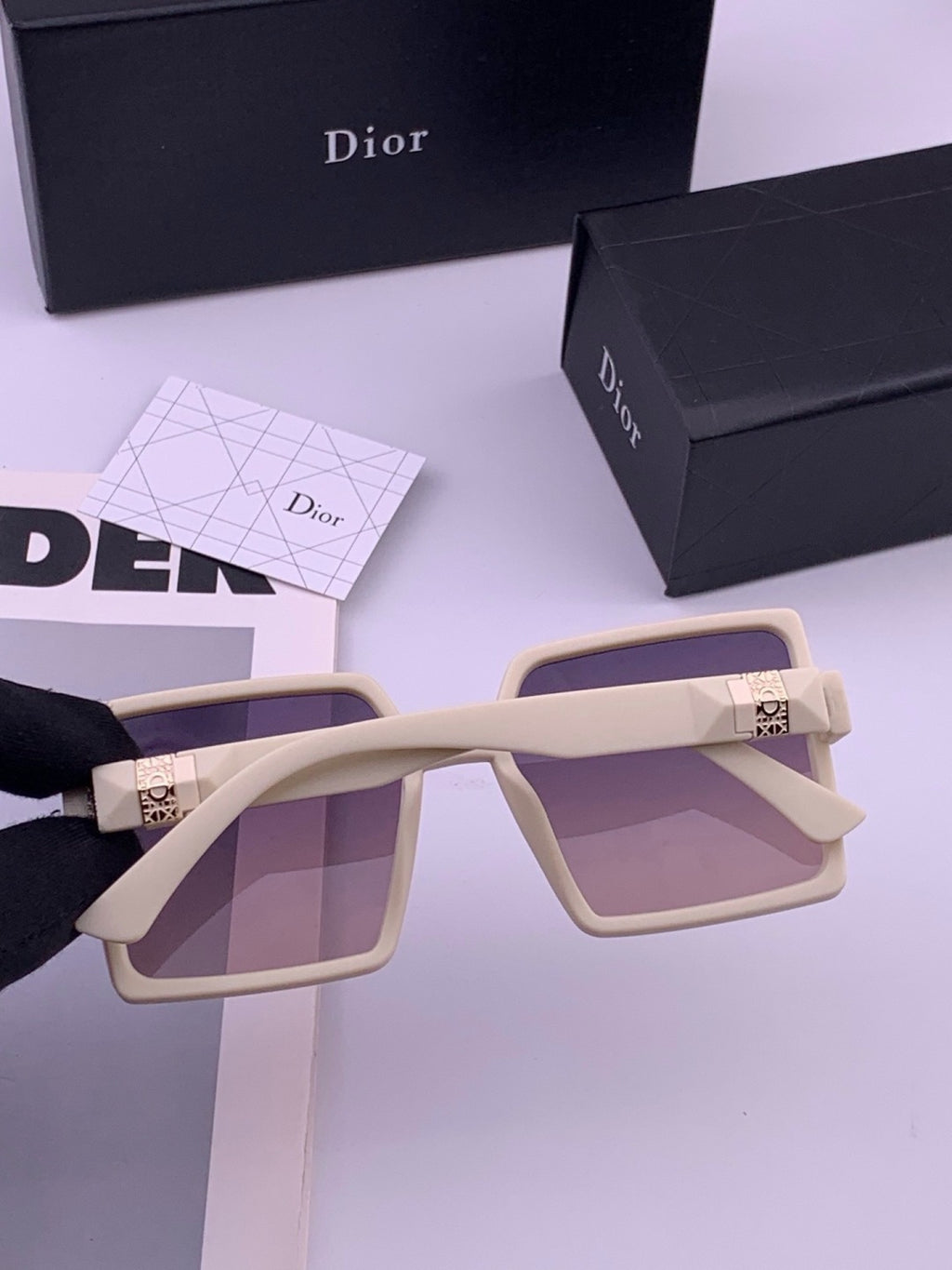Dior CD9781 Polarized Square Black Lens Sunglasses for Women - 371888 - detail image 3
