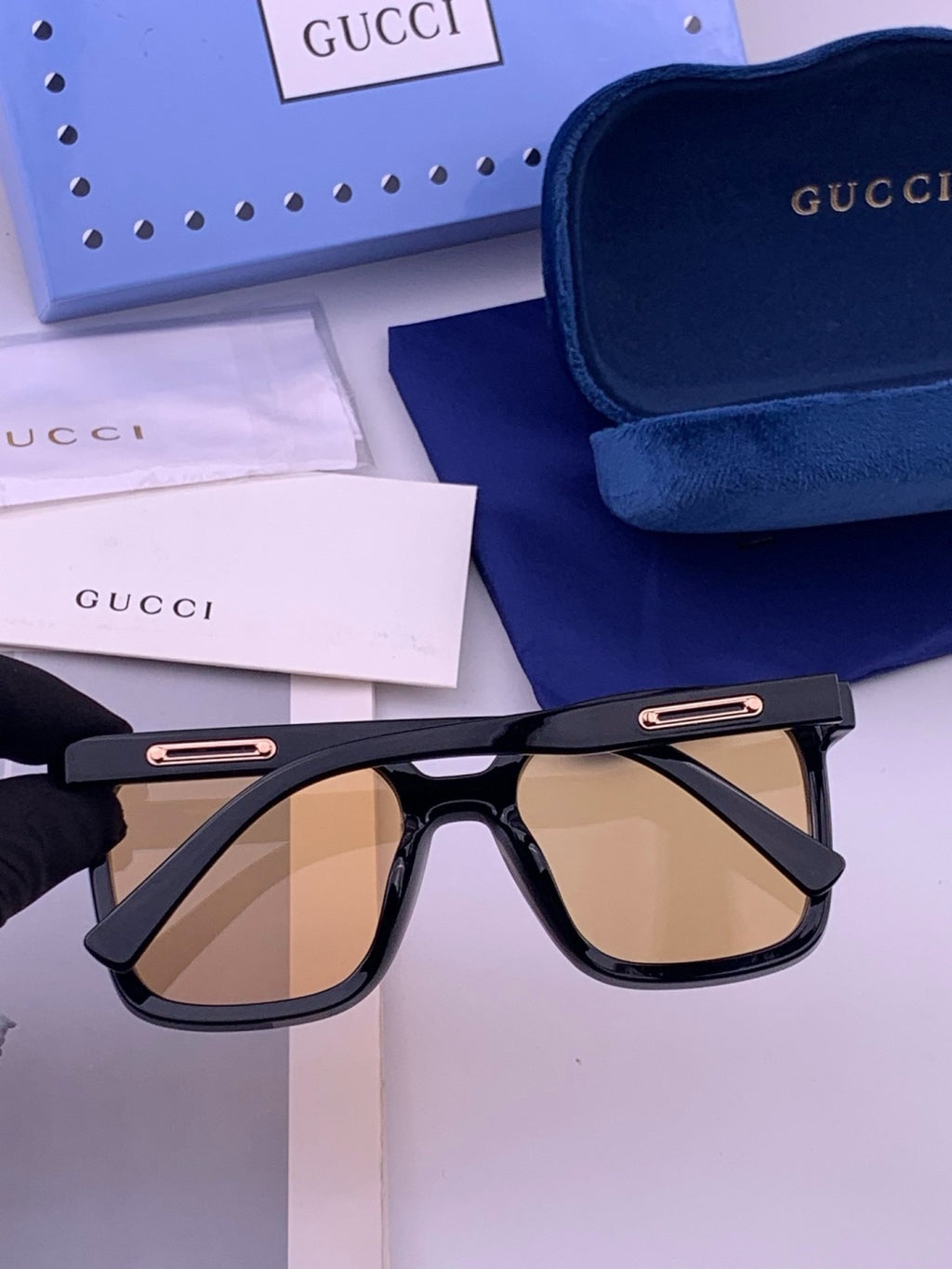 Gucci G3779 Square Brown Lens Sunglasses for Men & Women - 371564 - detail image 5