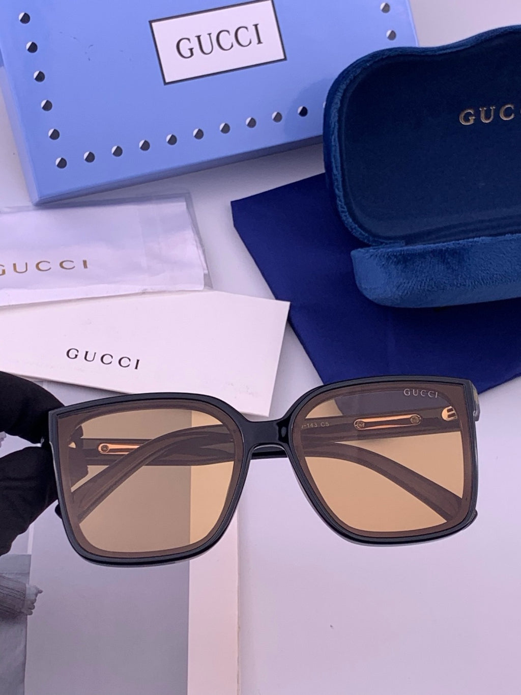 Gucci G3779 Square Brown Lens Sunglasses for Men & Women - 371564