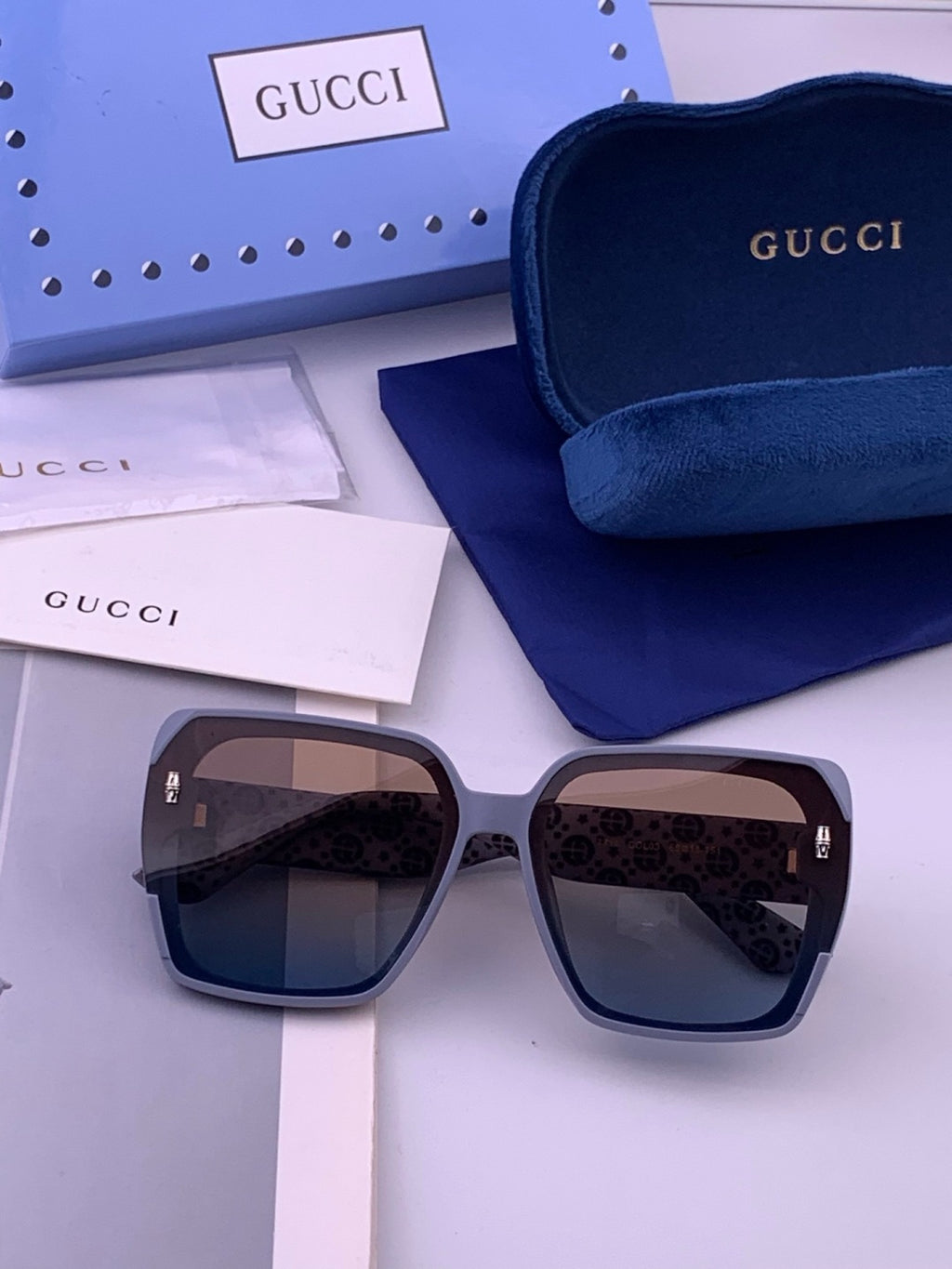 Gucci G4771 Polarized Square Pink Lens Sunglasses for Women - 371565 - detail image 5