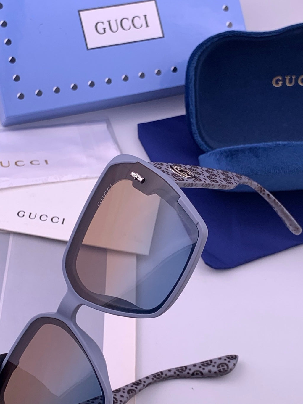 Gucci G4771 Polarized Square Pink Lens Sunglasses for Women - 371565 - detail image 3