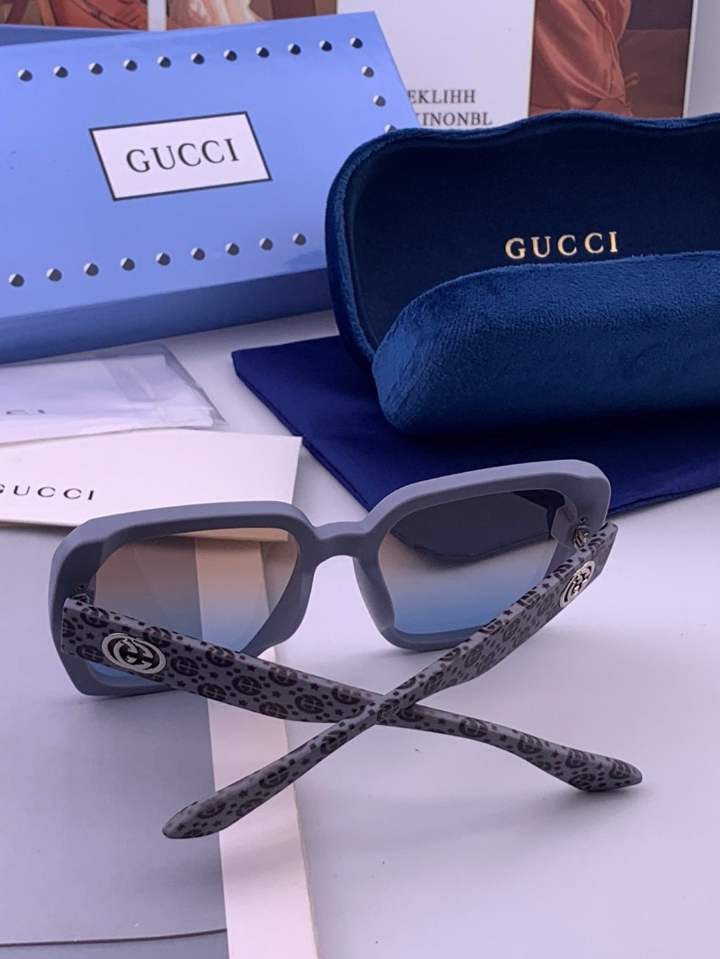 Gucci G4771 Polarized Square Pink Lens Sunglasses for Women - 371565 - detail image 6