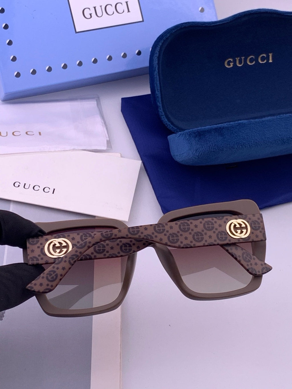 Gucci G4771 Polarized Square Pink Lens Sunglasses for Women - 371566 - detail image 4
