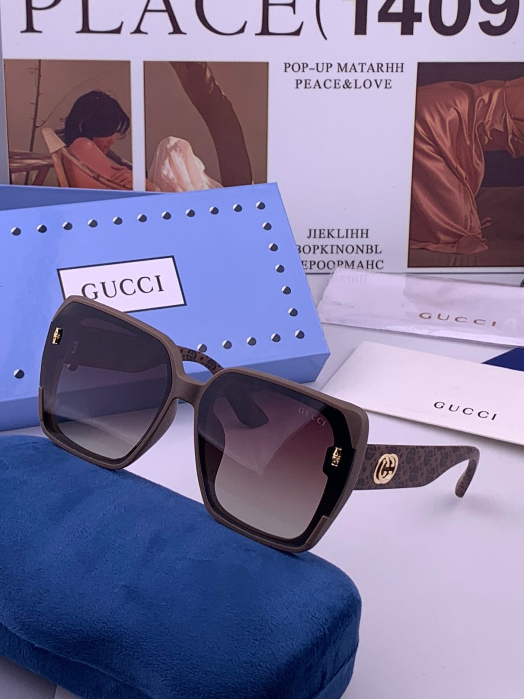 Gucci G4771 Polarized Square Pink Lens Sunglasses for Women - 371566 - detail image 2