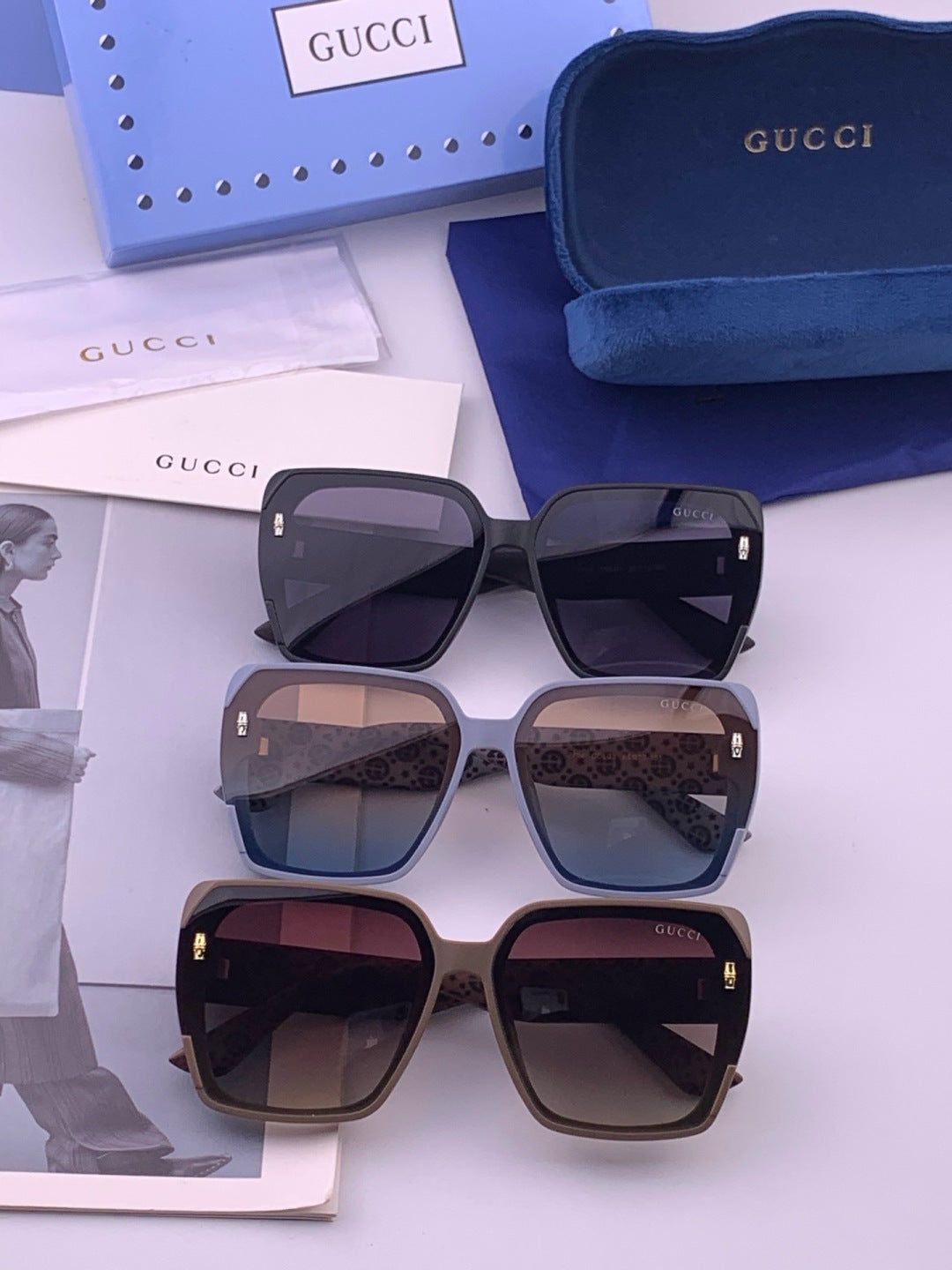 Gucci G4771 Polarized Square Pink Lens Sunglasses for Women - 371566 - detail image 7
