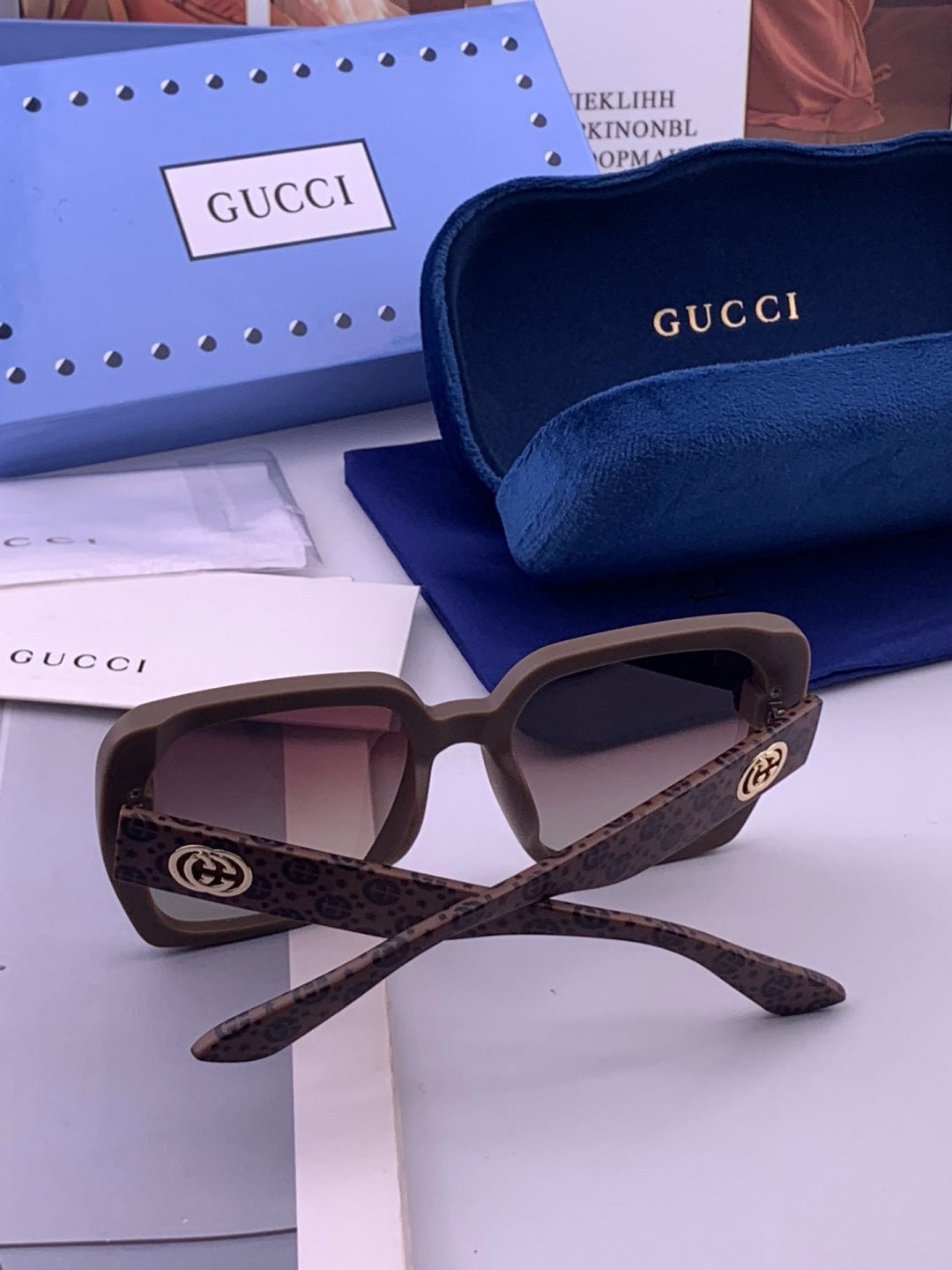 Gucci G4771 Polarized Square Pink Lens Sunglasses for Women - 371566 - detail image 5