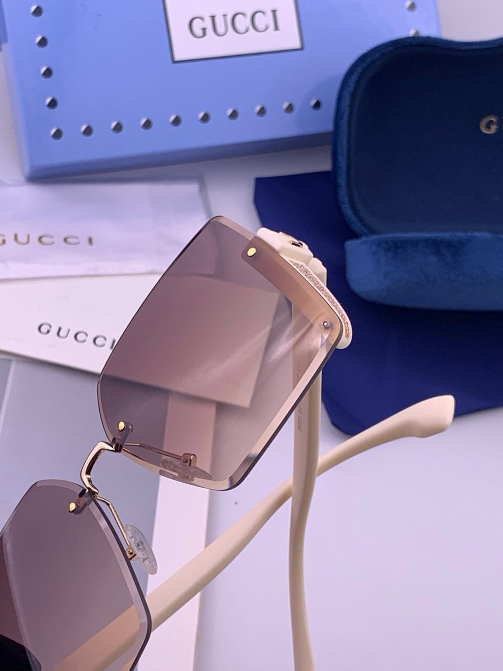 Gucci G3365 Square Brown Lens Sunglasses for Men & Women - 371568 - detail image 5