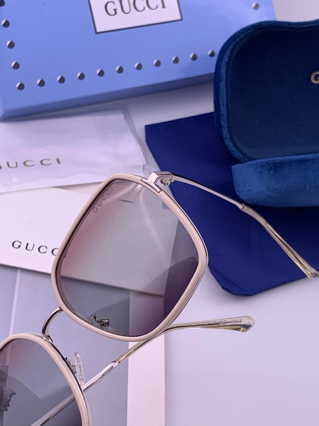 Gucci G630 Metal Square Gold Lens Sunglasses for Men & Women - 371569 - detail image 3
