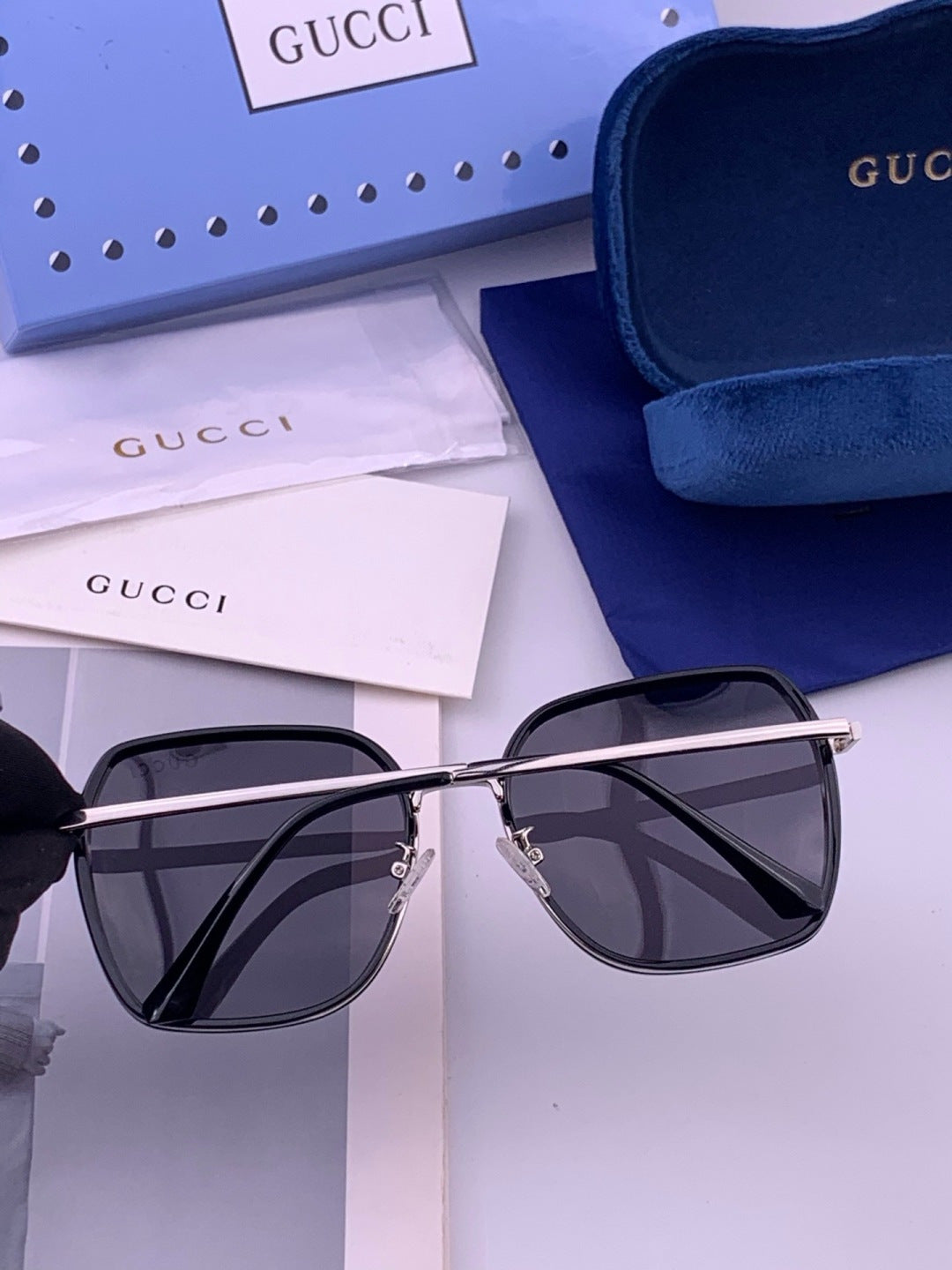 Gucci G630 Metal Square Gold Lens Sunglasses for Men & Women - 371570 - detail image 4