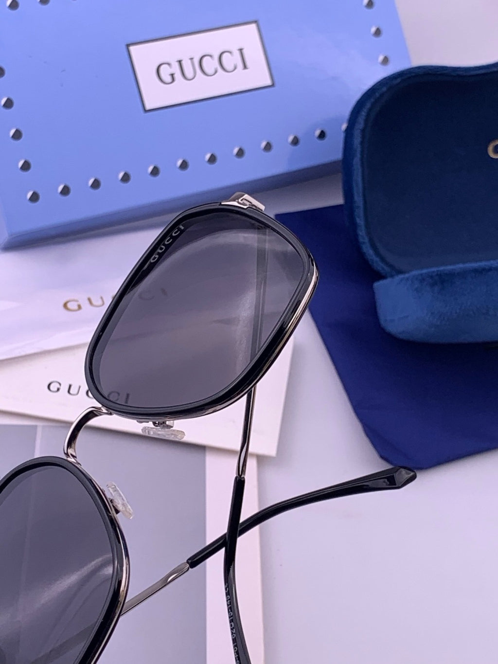 Gucci G630 Metal Square Gold Lens Sunglasses for Men & Women - 371570 - detail image 5