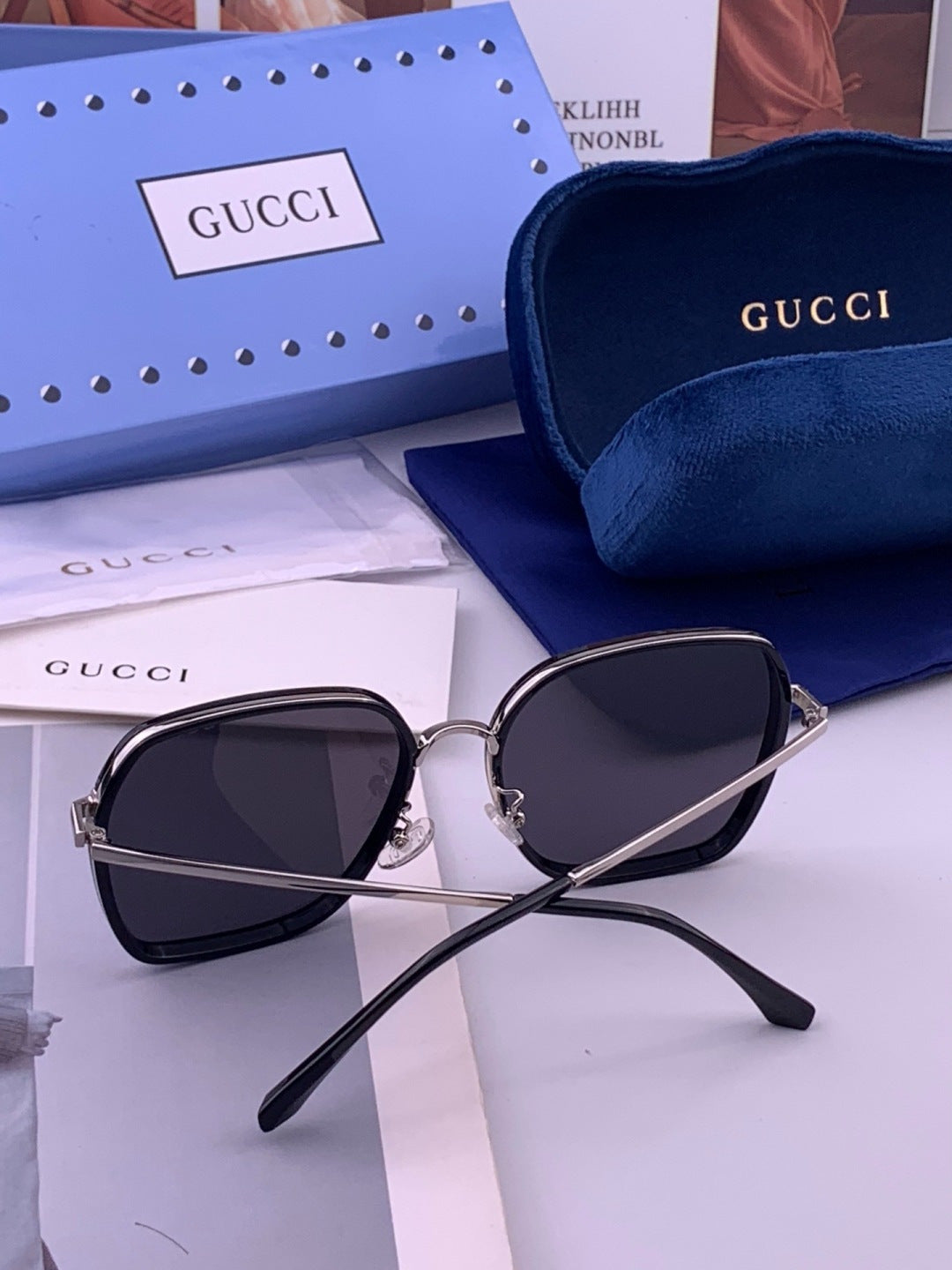 Gucci G630 Metal Square Gold Lens Sunglasses for Men & Women - 371570 - detail image 6