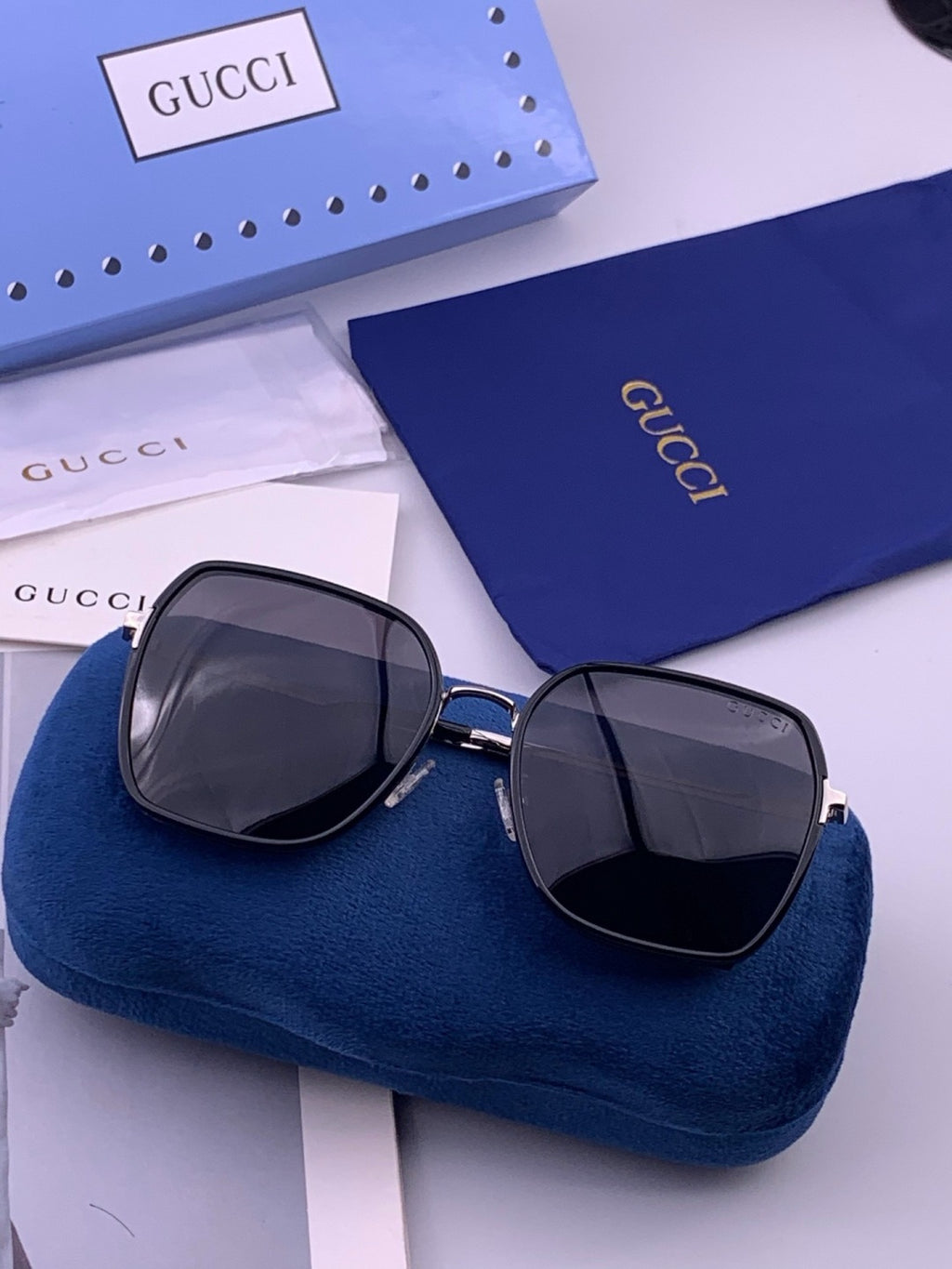 Gucci G630 Metal Square Gold Lens Sunglasses for Men & Women - 371570 - detail image 7