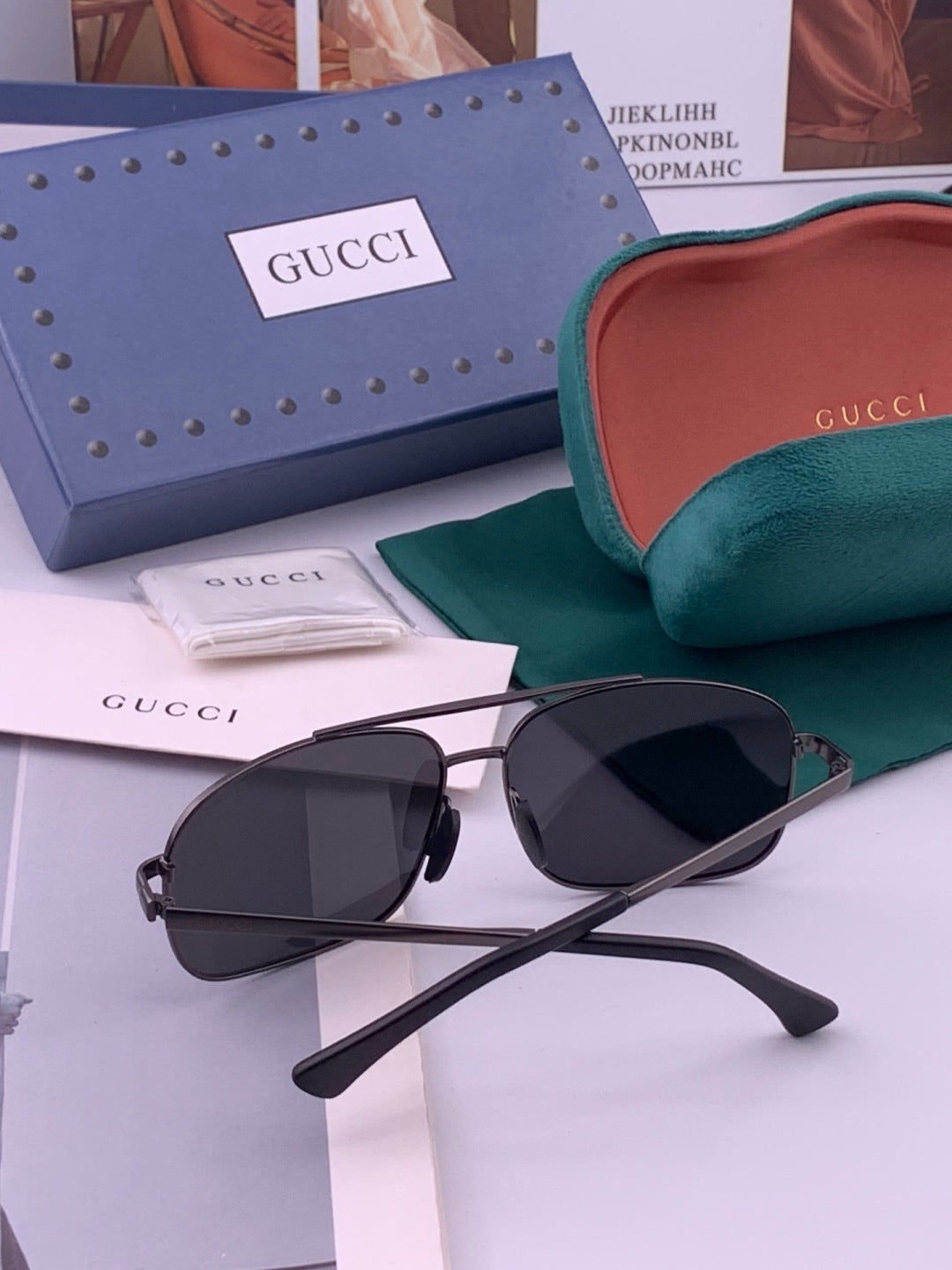 Gucci G080666 Polarized Aviator Gold Lens Sunglasses for Men & Women - 371571 - detail image 7