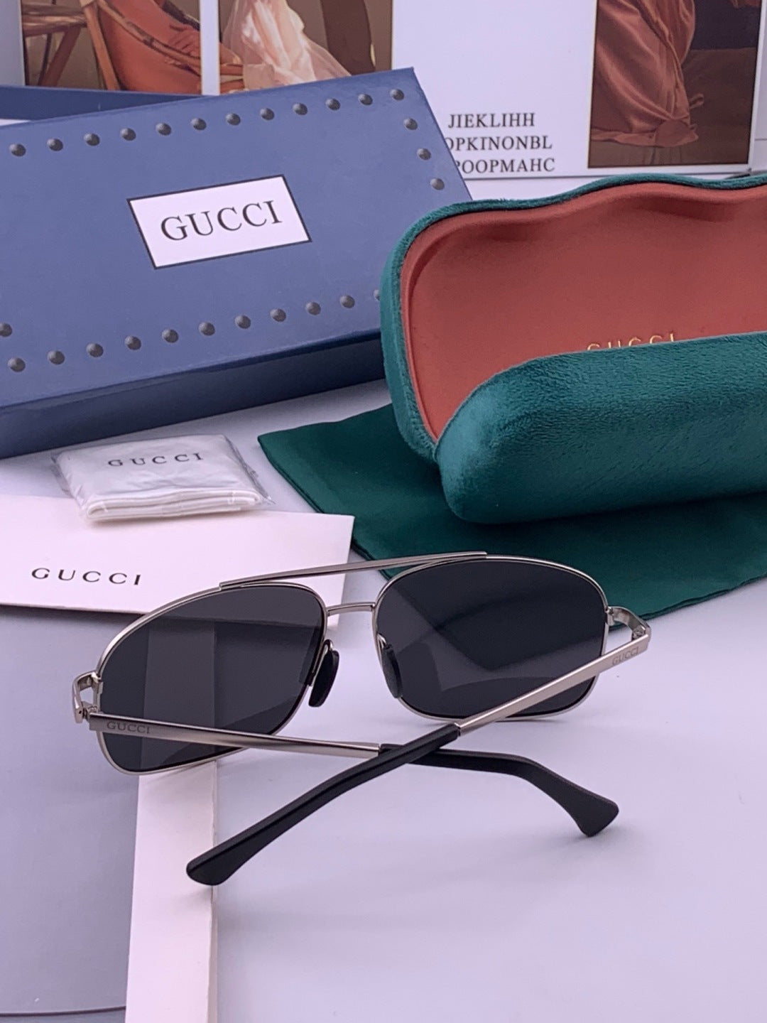 Gucci G080666 Polarized Aviator Gold Lens Sunglasses for Men & Women - 371572 - detail image 7
