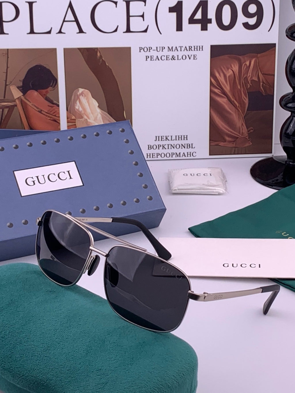 Gucci G080666 Polarized Aviator Gold Lens Sunglasses for Men & Women - 371572 - detail image 2