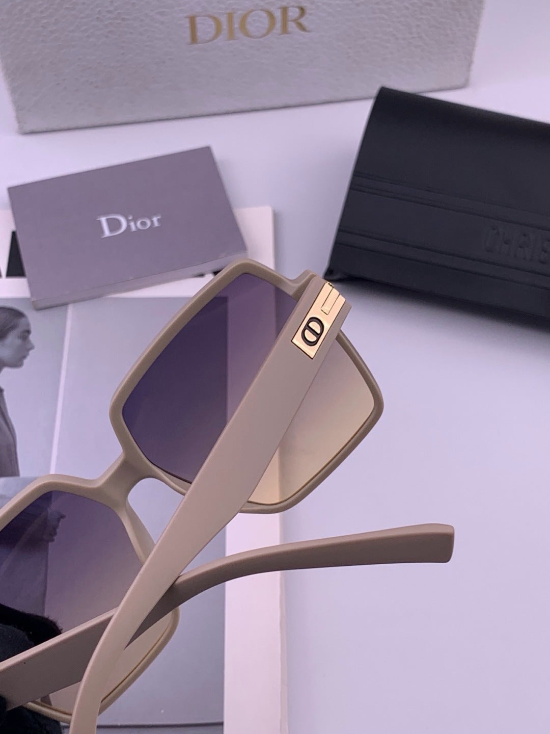 Dior CD4780 Polarized Square Purple Lens Sunglasses for Women - 371919 - detail image 3