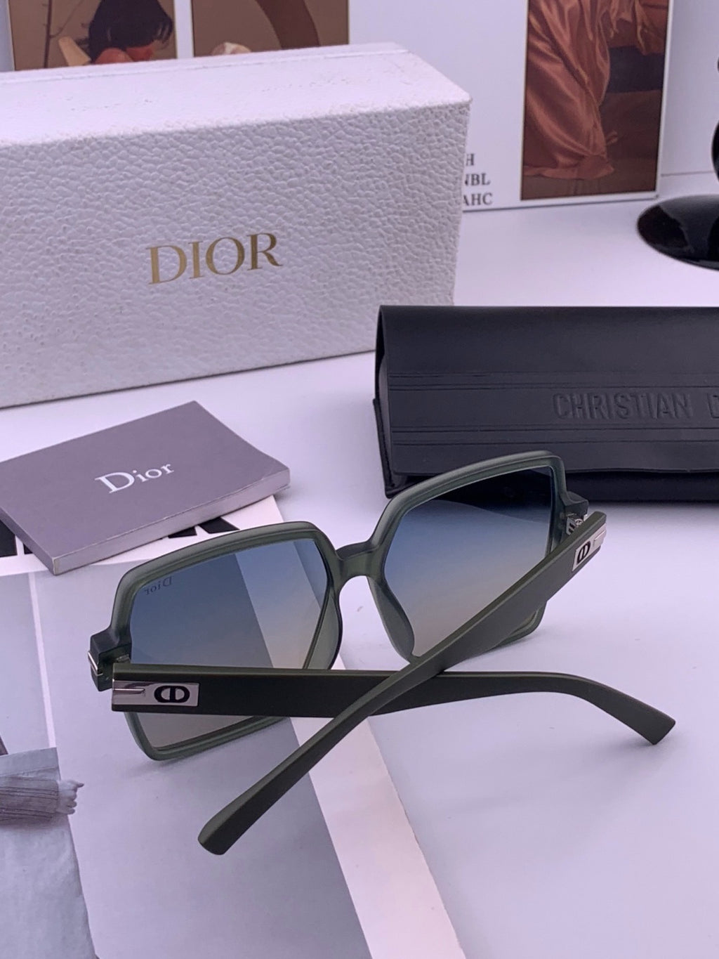 Dior CD4780 Polarized Square Blue Lens Sunglasses for Women - 371920 - detail image 6