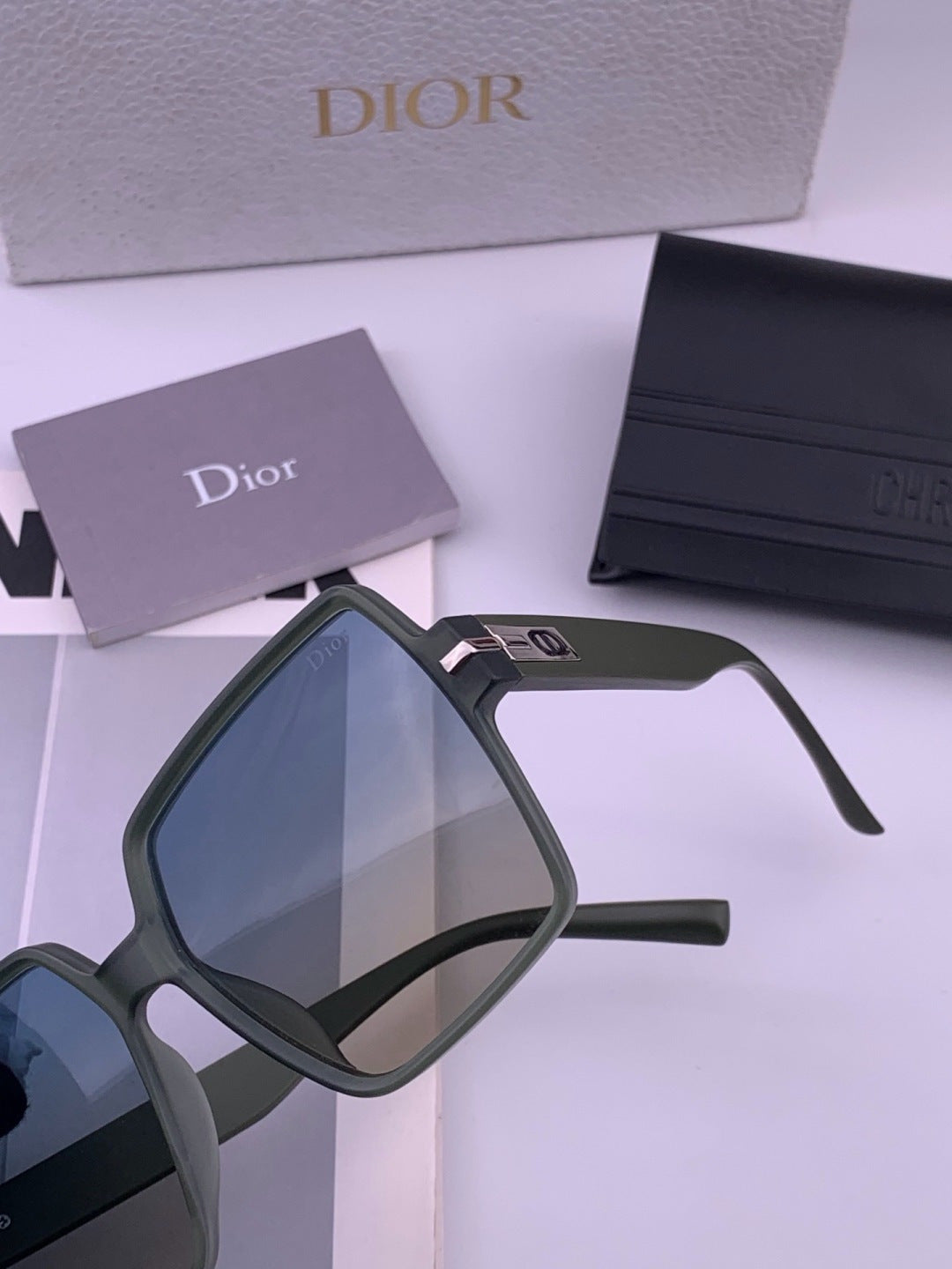 Dior CD4780 Polarized Square Blue Lens Sunglasses for Women - 371920 - detail image 2