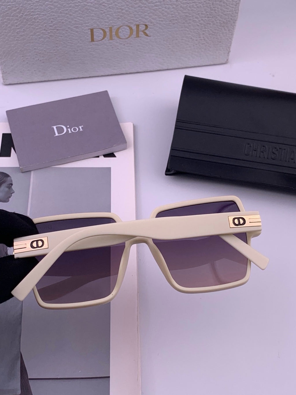 Dior CD4780 Polarized Square Black Lens Sunglasses for Women - 371921 - detail image 4