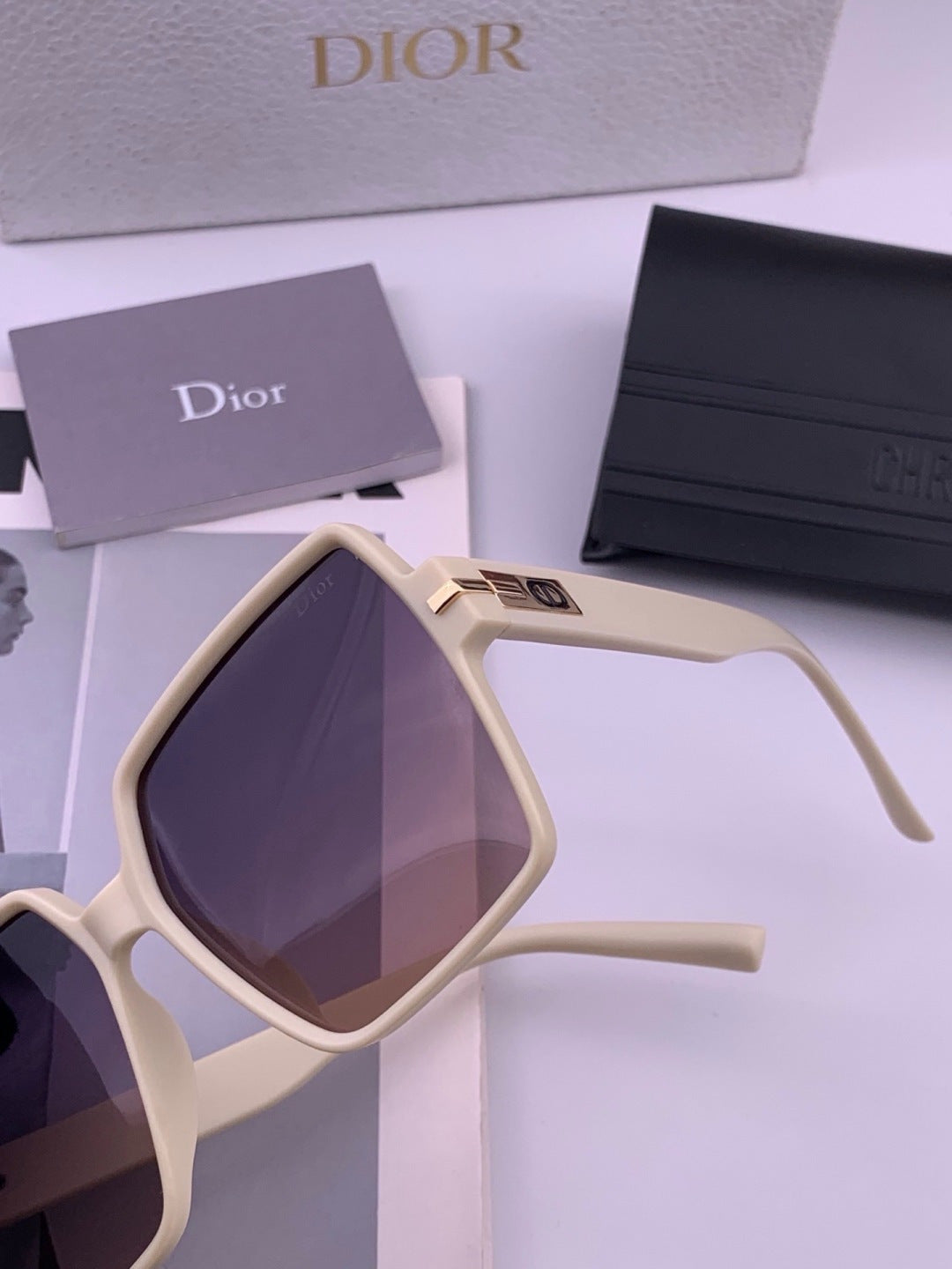 Dior CD4780 Polarized Square Black Lens Sunglasses for Women - 371921 - detail image 2