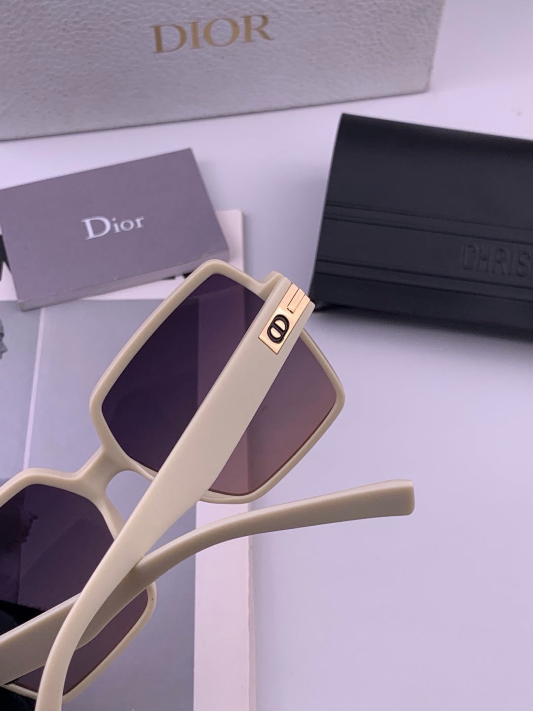 Dior CD4780 Polarized Square Black Lens Sunglasses for Women - 371921 - detail image 3
