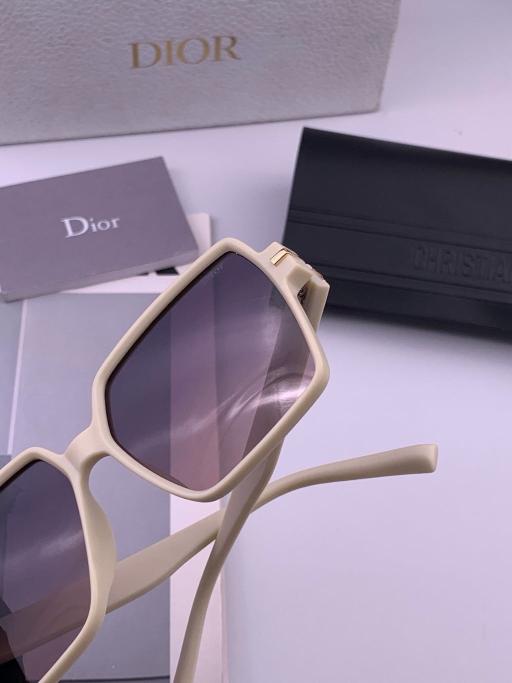 Dior CD4780 Polarized Square Black Lens Sunglasses for Women - 371921 - detail image 6