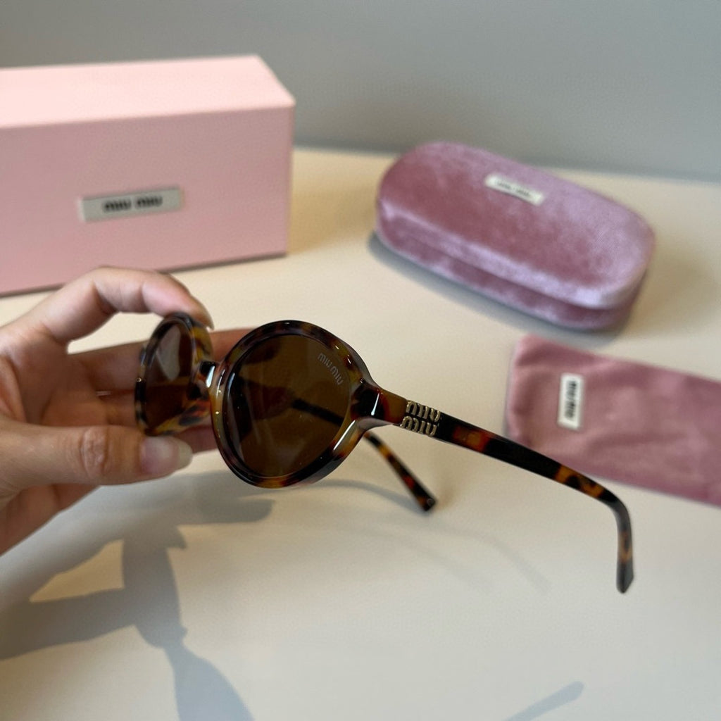 Miu Miu Round Brown Lens Sunglasses for Men & Women - 372418 - detail image 4