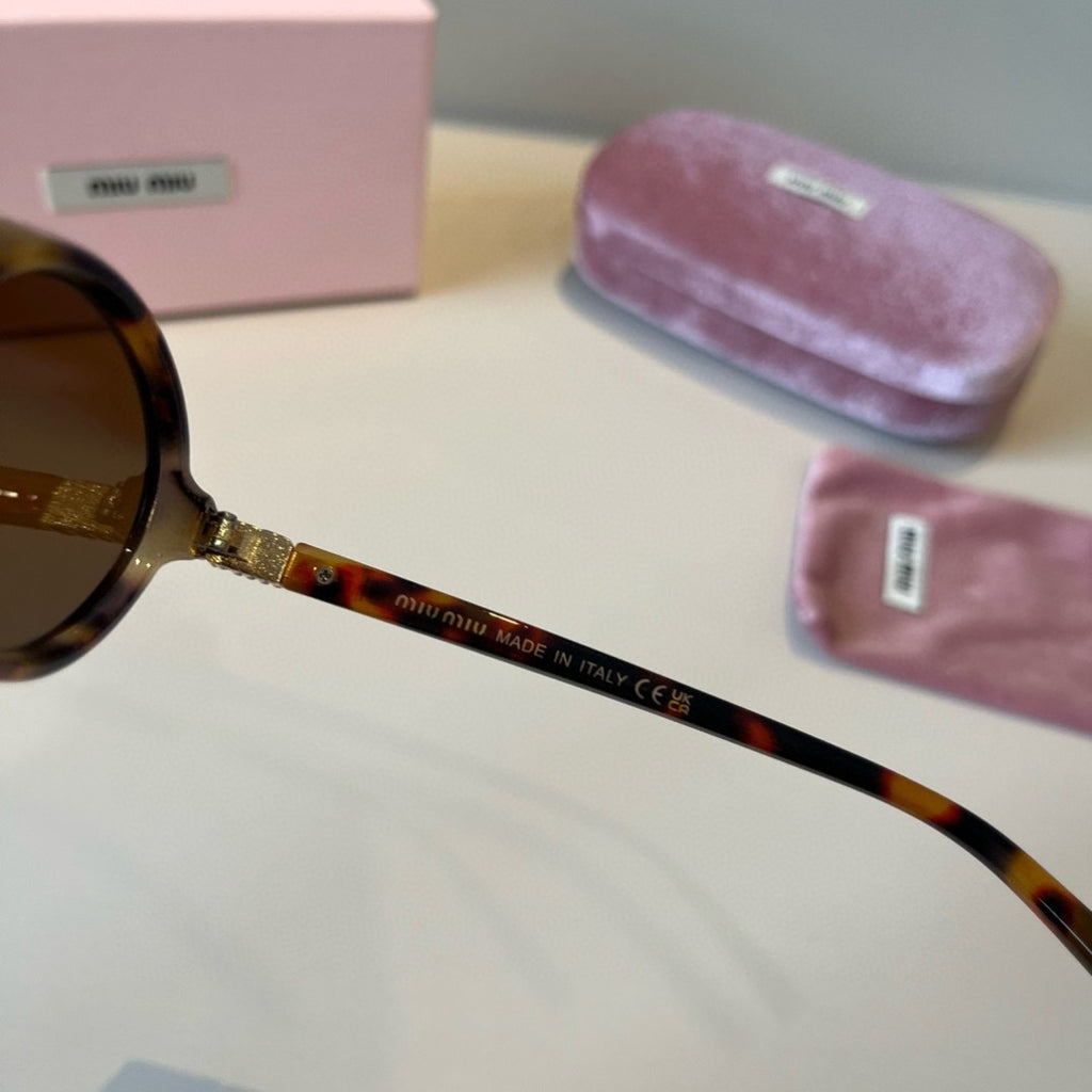 Miu Miu Round Brown Lens Sunglasses for Men & Women - 372418 - detail image 5