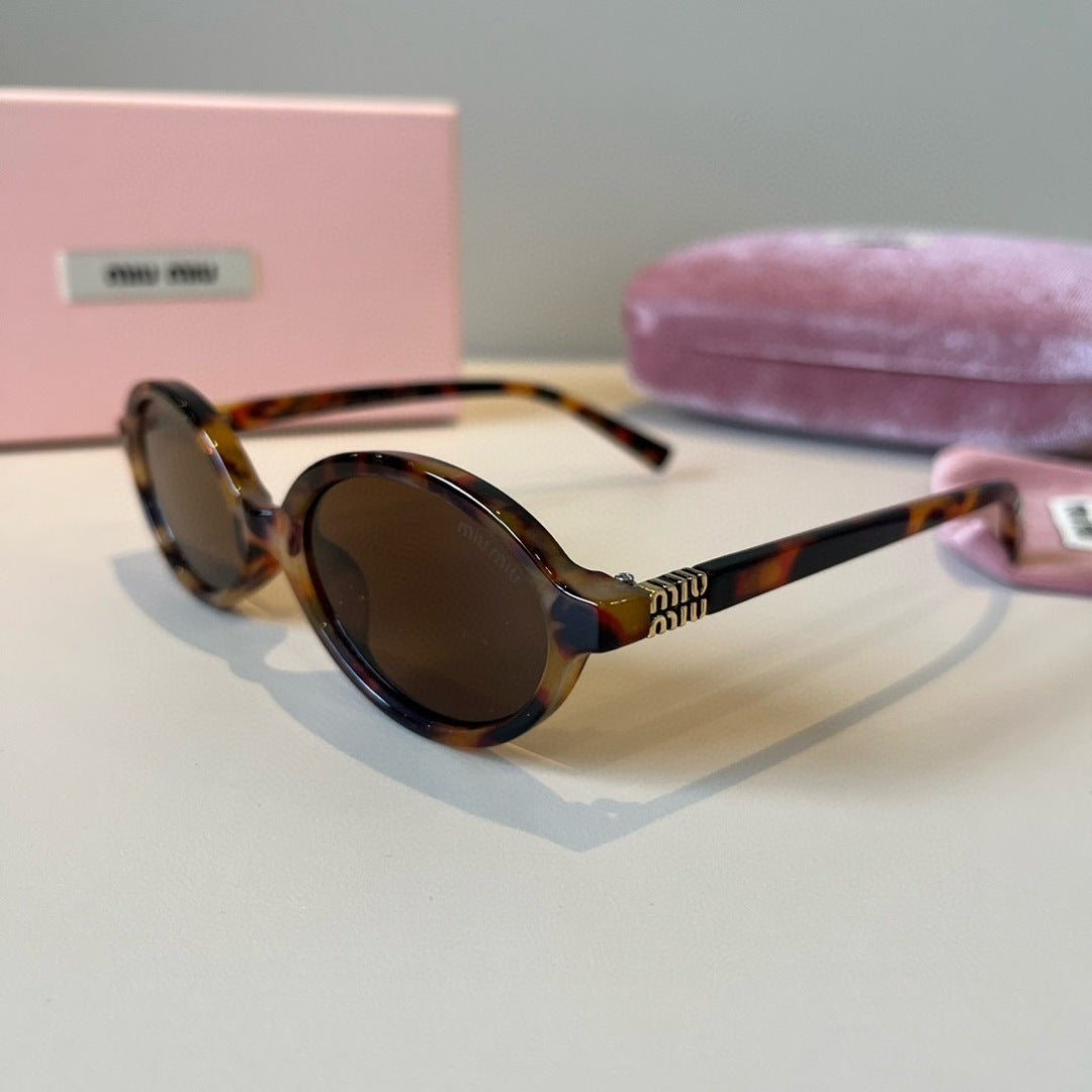 Miu Miu Round Brown Lens Sunglasses for Men & Women - detail image 3