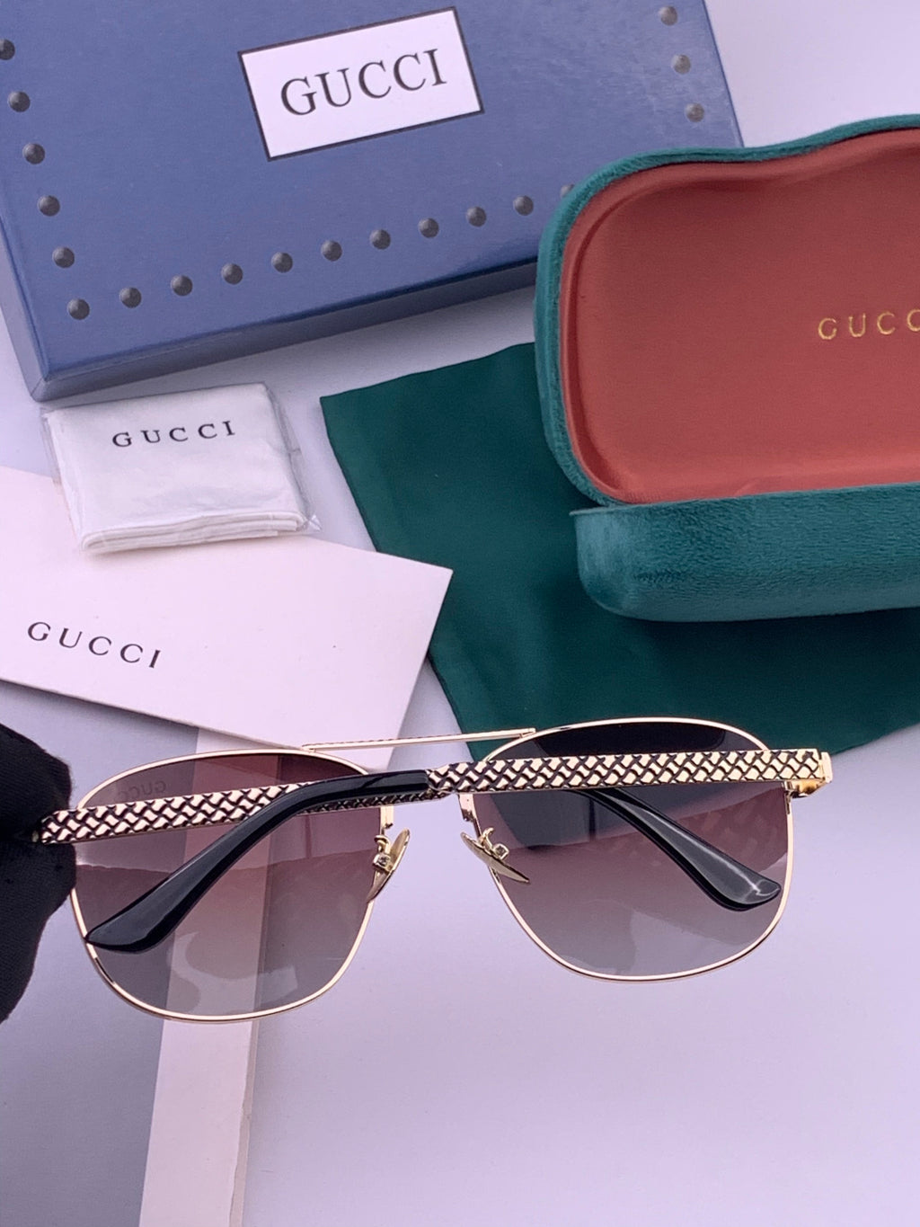 Gucci 0082 Polarized Aviator Pink Lens Sunglasses for Men & Women - detail image 4