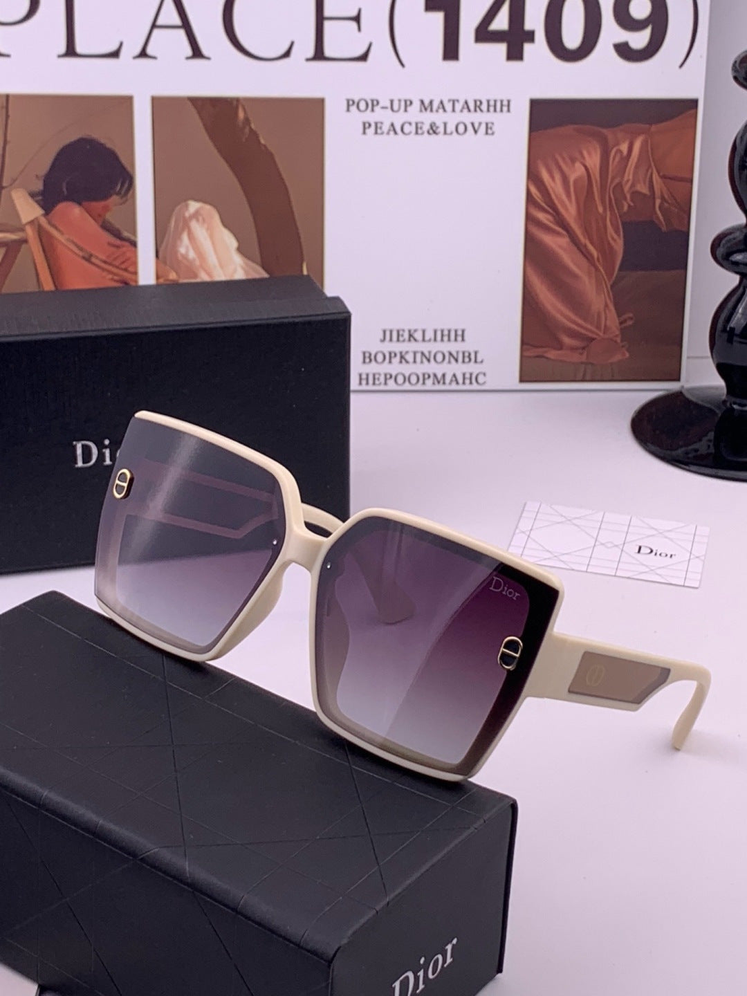 Dior CD3917 Polarized Square Brown Lens Sunglasses for Women - detail image 2