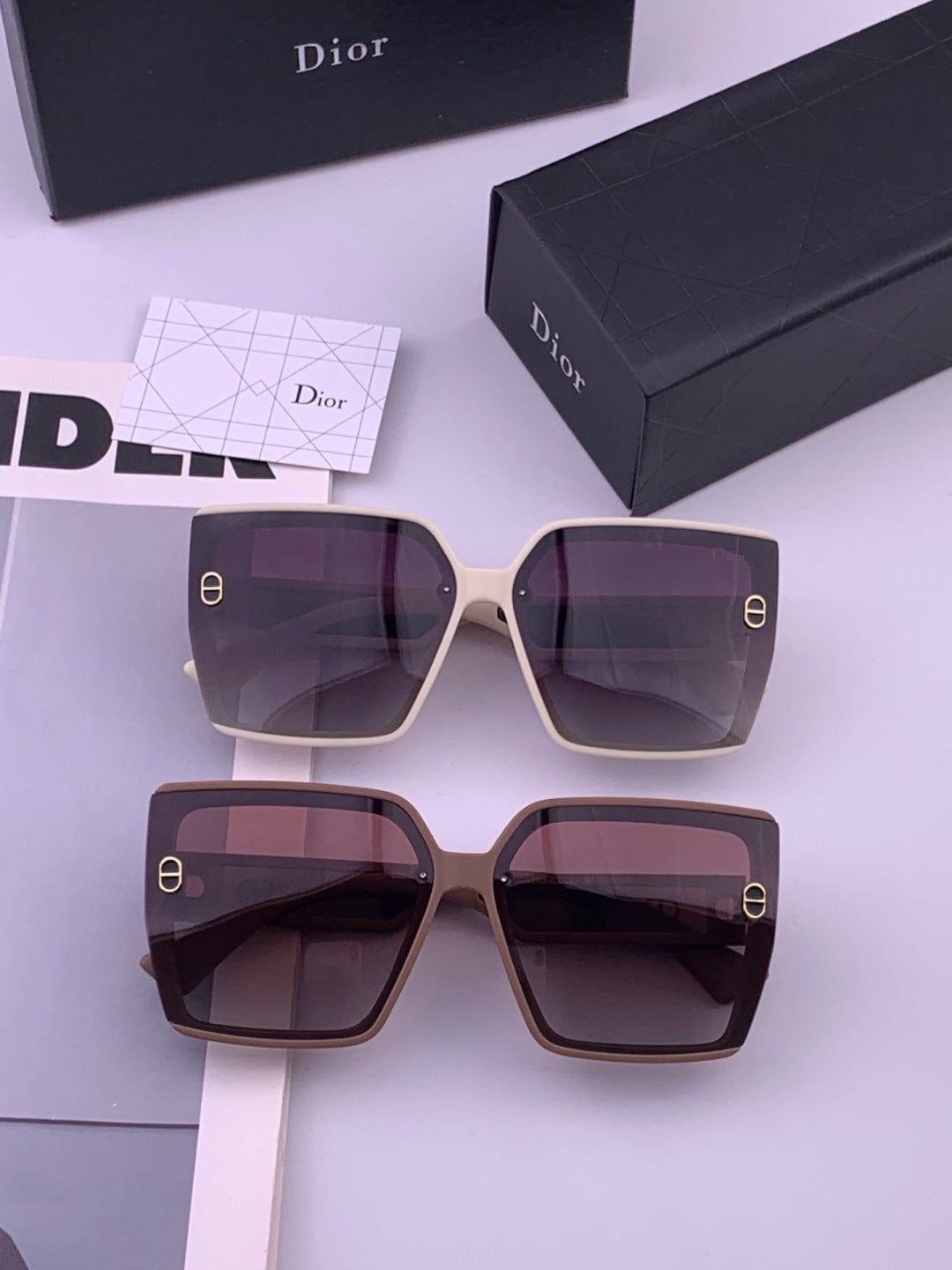 Dior CD3917 Polarized Square Brown Lens Sunglasses for Women - detail image 7