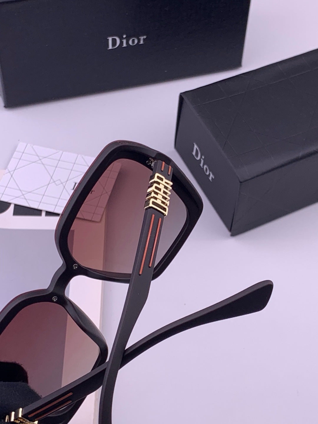 Dior CD3290 Polarized Square Gold Lens Sunglasses for Women - 371917 - detail image 4