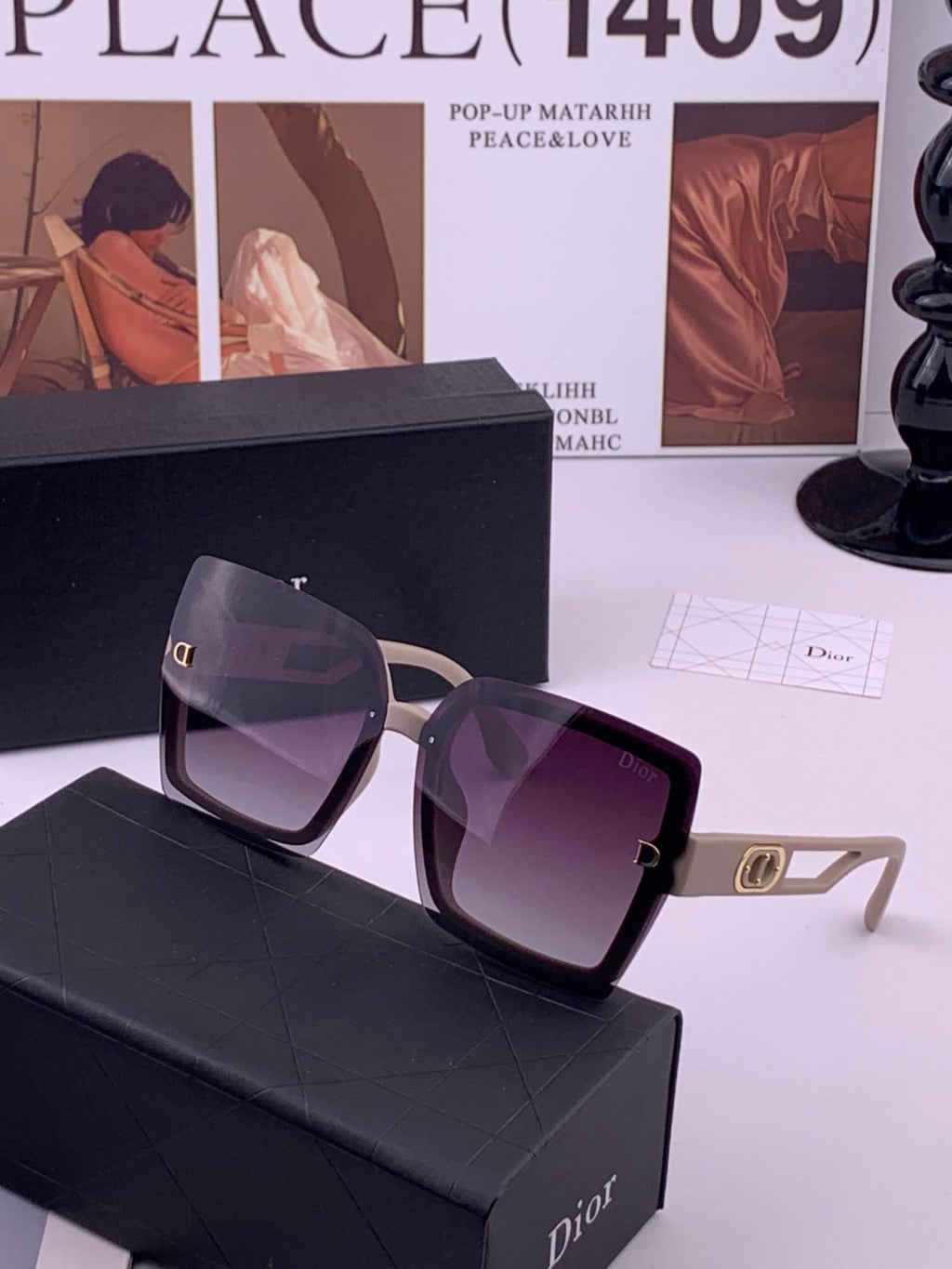 Dior D2292 Polarized Square Gold Lens Sunglasses for Men & Women - 371918 - detail image 2