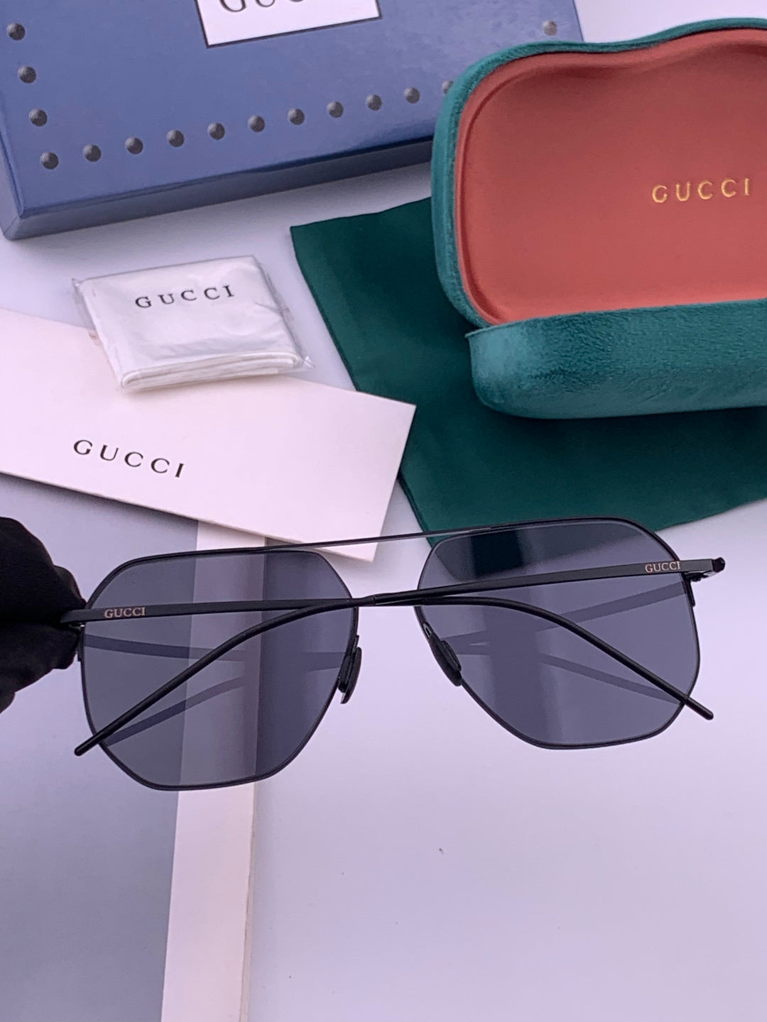 Gucci G3227 Polarized Aviator Gold Lens Sunglasses for Men - 371649 - detail image 4