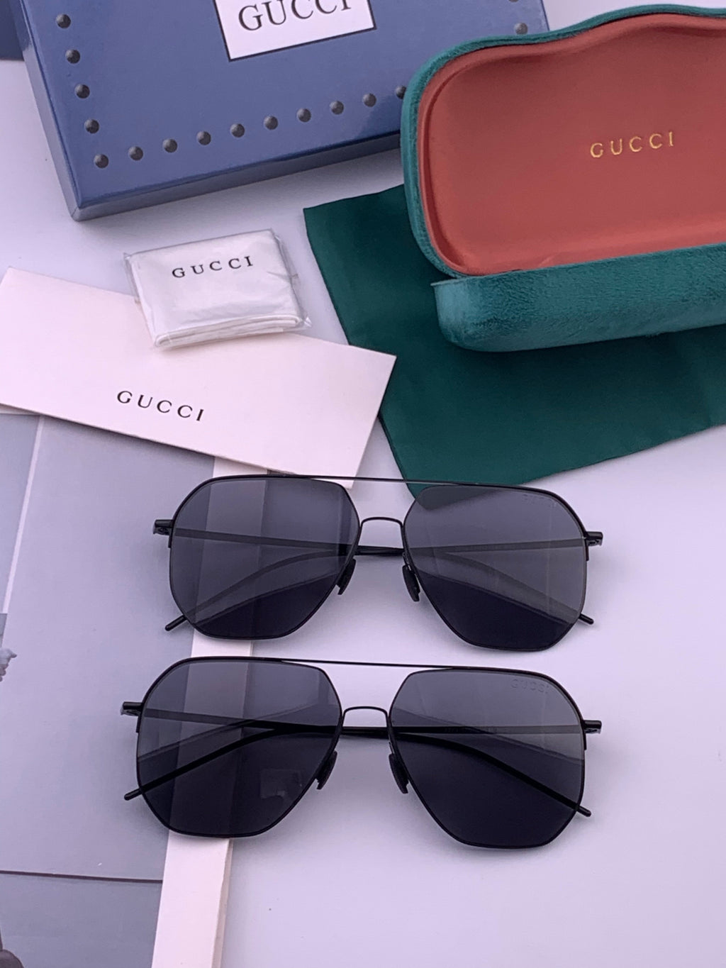 Gucci G3227 Polarized Aviator Gold Lens Sunglasses for Men - 371649 - detail image 7