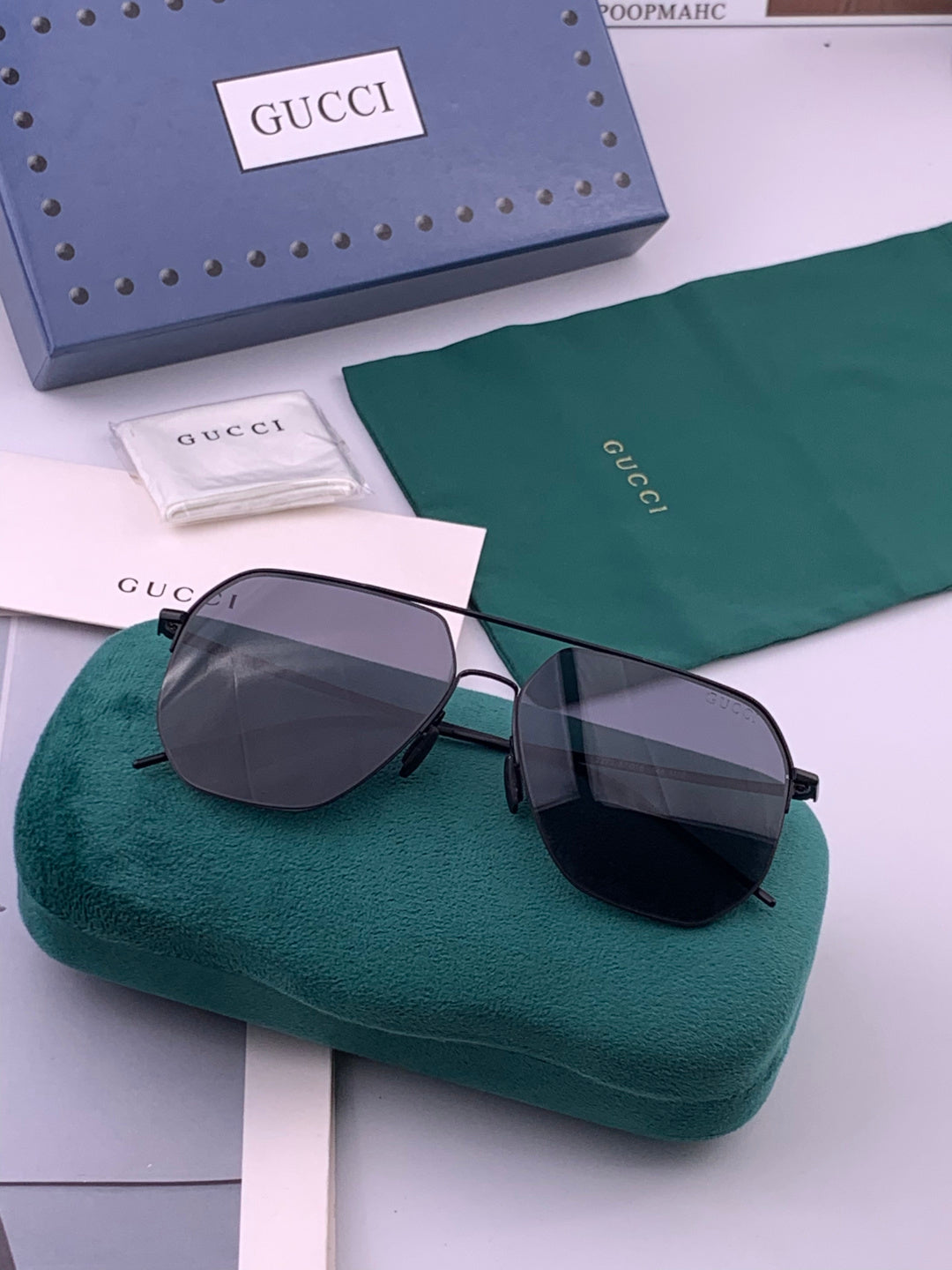 Gucci G3227 Polarized Aviator Gold Lens Sunglasses for Men - 371649 - detail image 6