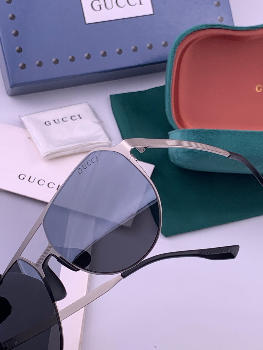 Gucci G7225 Polarized Aviator Gold Lens Sunglasses for Men - 371653 - detail image 3
