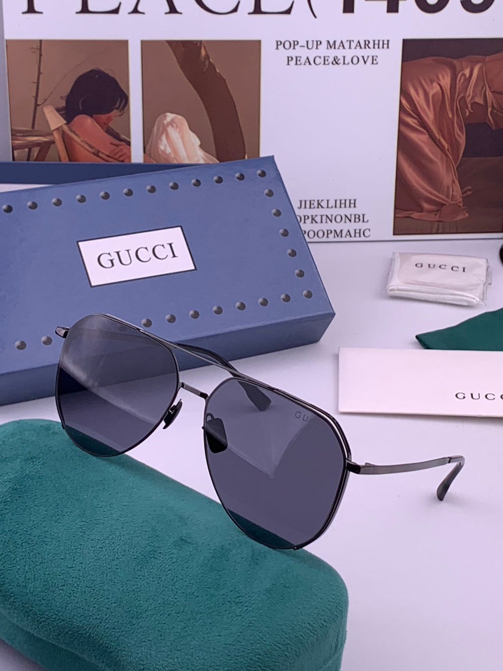 Gucci 1227 Fashion Gold Lens Sunglasses for Men & Women - 371655 - detail image 2