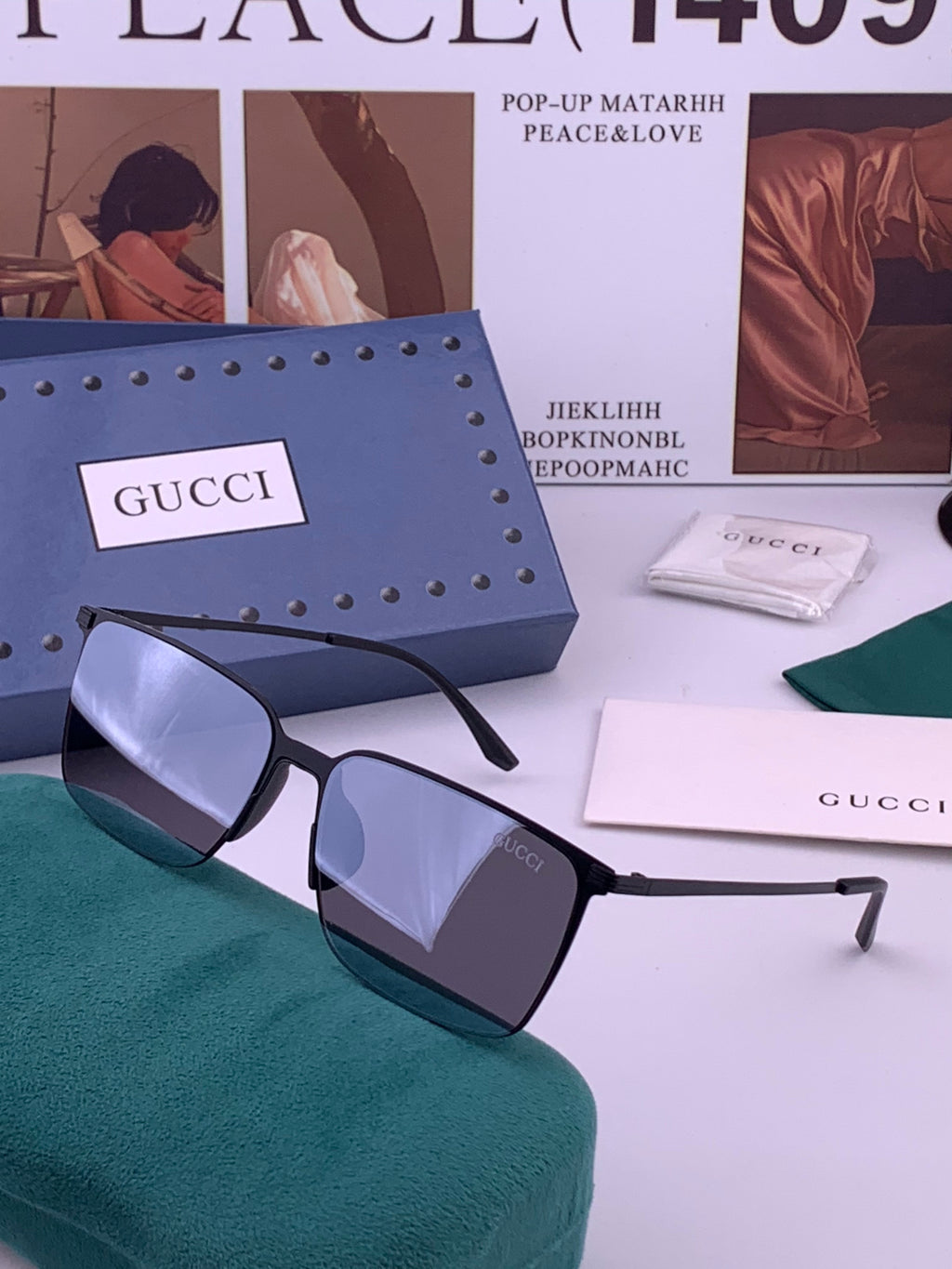 Gucci G01810 Polarized Aviator Gold Lens Sunglasses for Men - 371656 - detail image 2