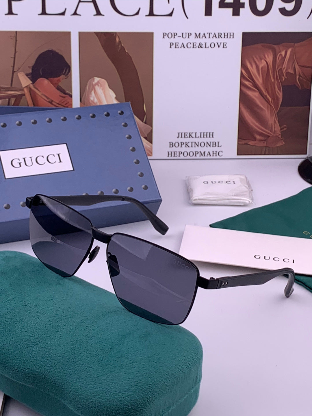 Gucci G7226 Polarized Aviator Gold Lens Sunglasses for Men - 371660 - detail image 2